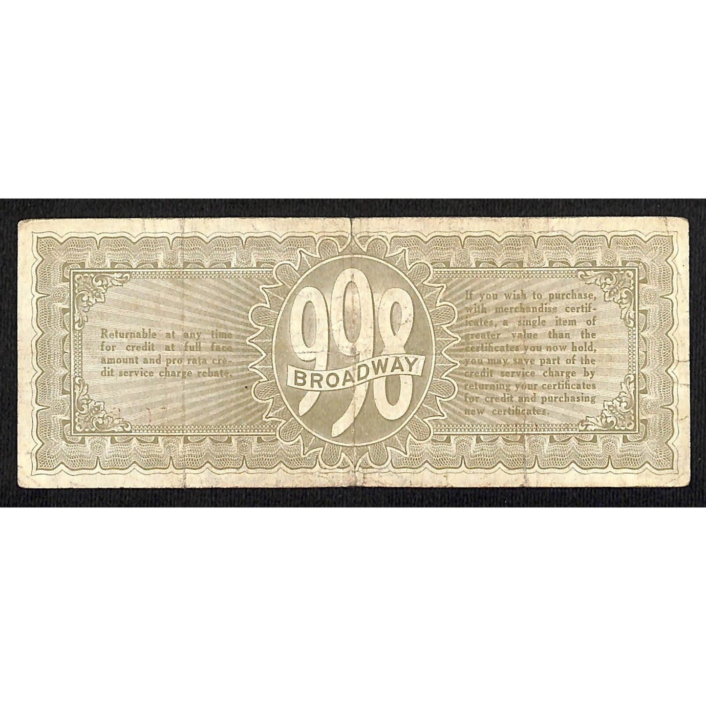 Sattler's 50c Merchandise Certificate "Sattler Script" c1934 Broadway Buffalo
