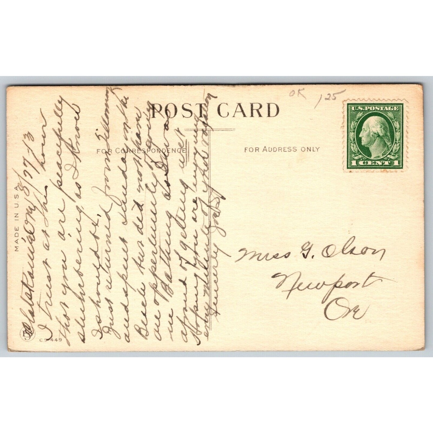 Funny Bell Hop ? Service Humor Cute Postcard "At Your Service" PM 1913