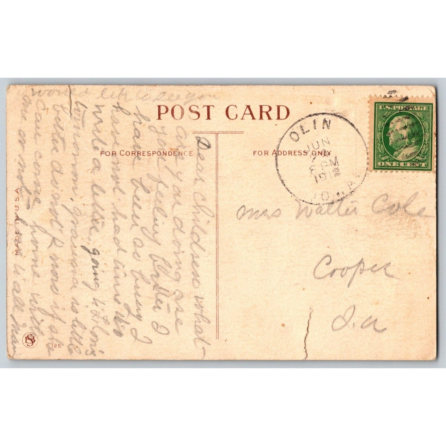 Funny Baseball Humor Postcard "The Sphere Shortstop" Boy Hit With Ball PM 1912