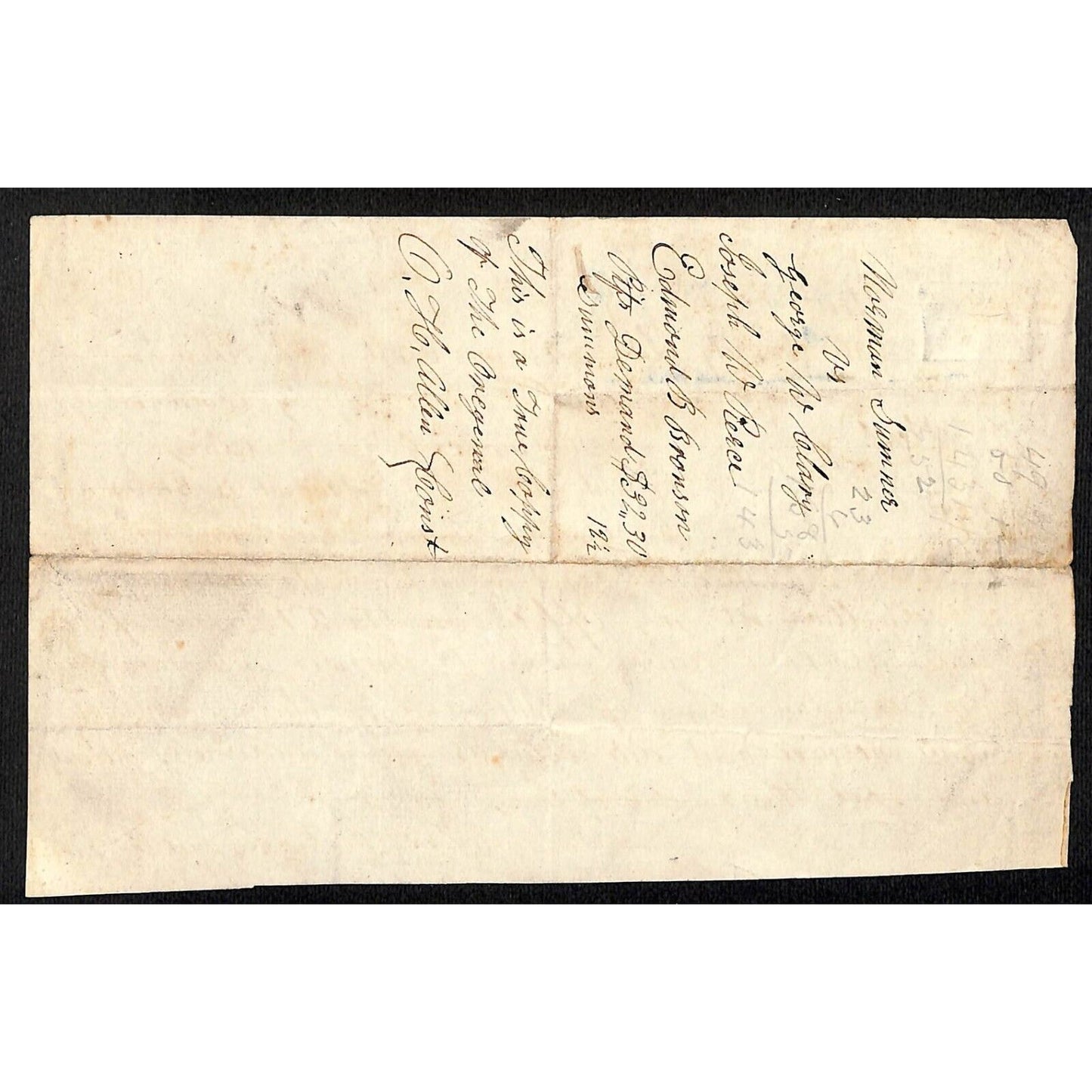 1845 State of Ohio Erie County Payment Demand Summons Norman Sumner