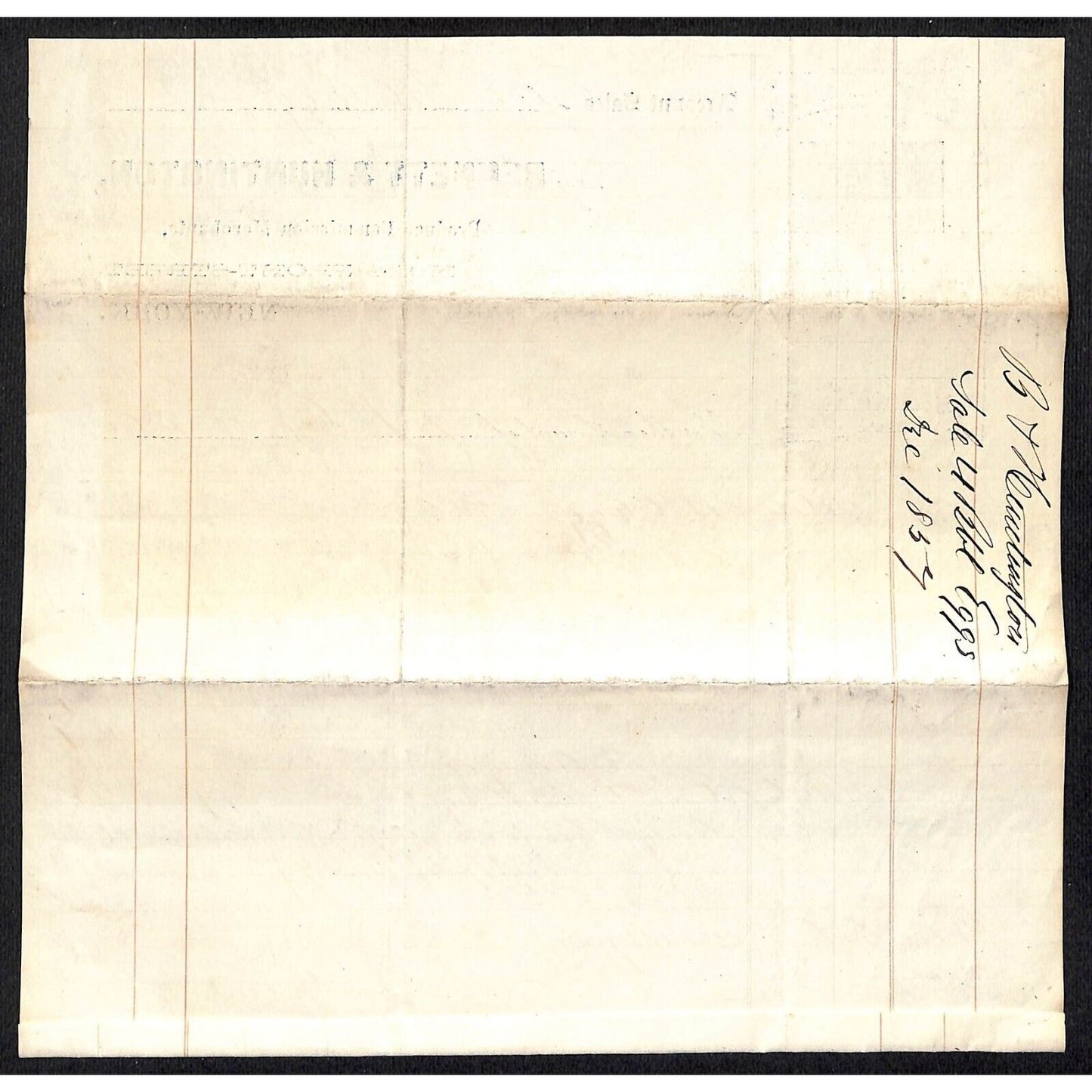 Bennett & Huntington NYC 1857 J.J. Cover, Johnsville, OH Dec. Statement Billhead