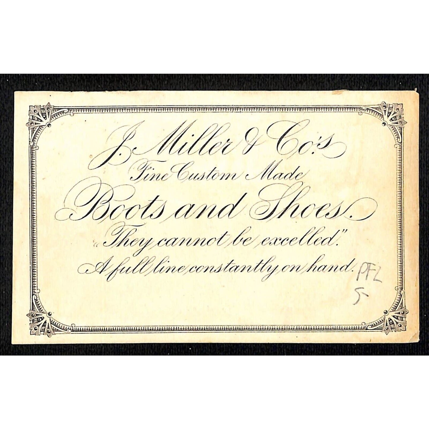 J. Miller & Co. Fine Shoes Victorian Trade Card "The Children Cry for Them"