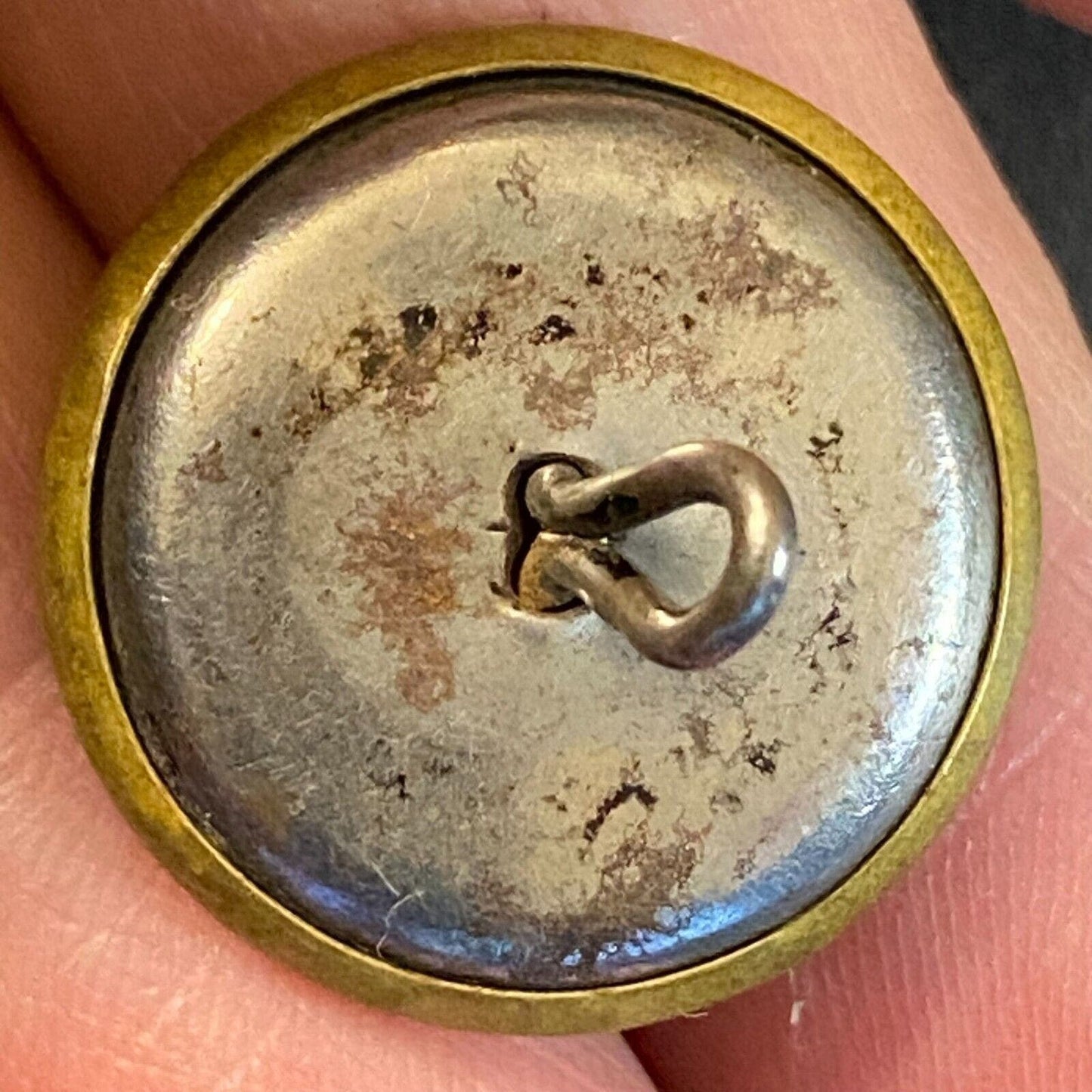 Locomotive Railroad Brass Uniform Button Pictorial 18.8mm