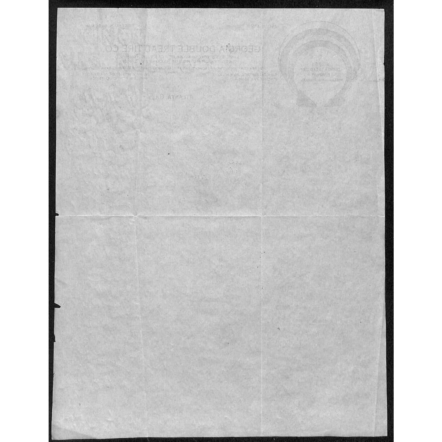 Georgia Double Tread Tire Co Atlanta 1916 Letterhead Automotive Vignette Scarce