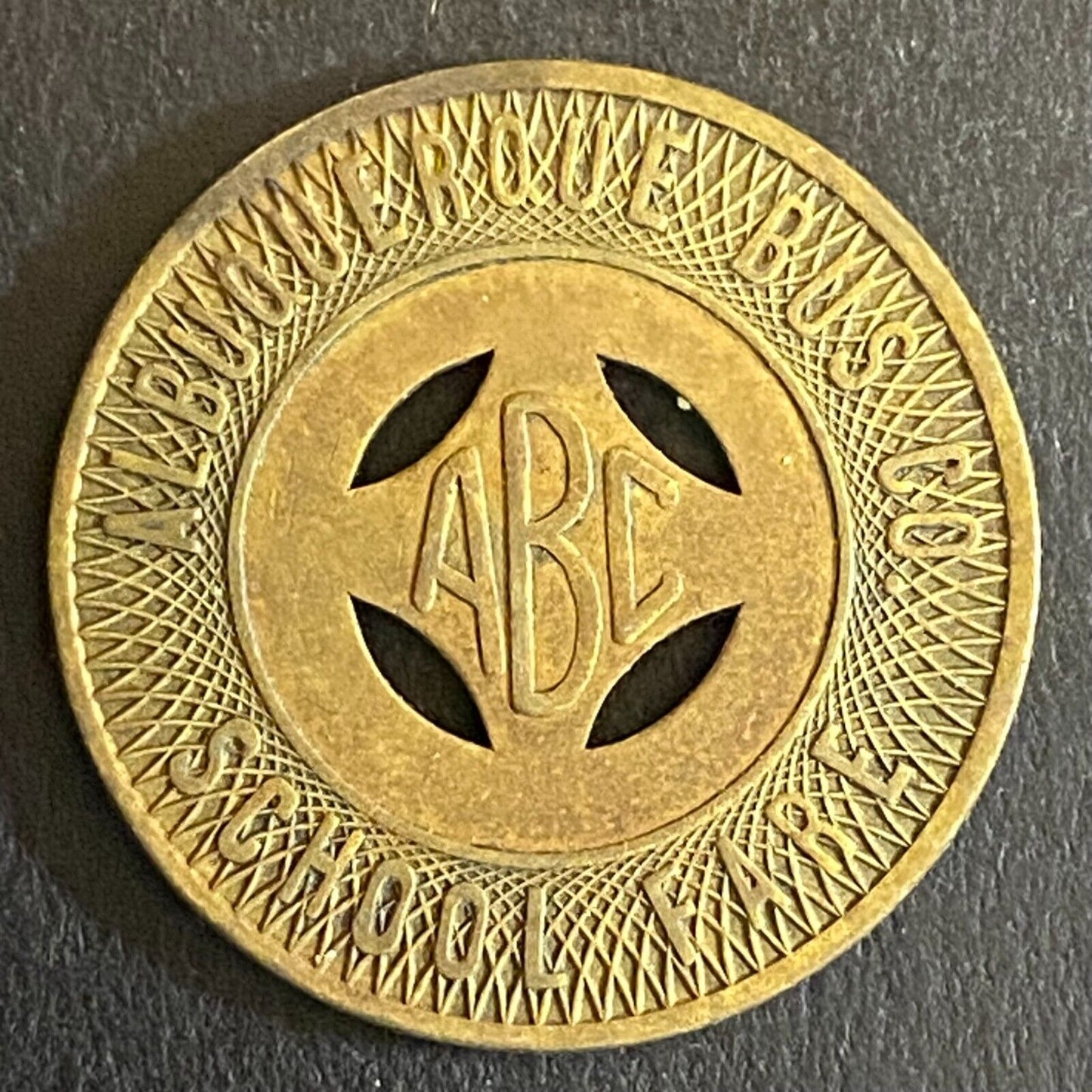 Albuquerque Bus Co. "Good on School Days Only" Transit Token - 23mm (#2)