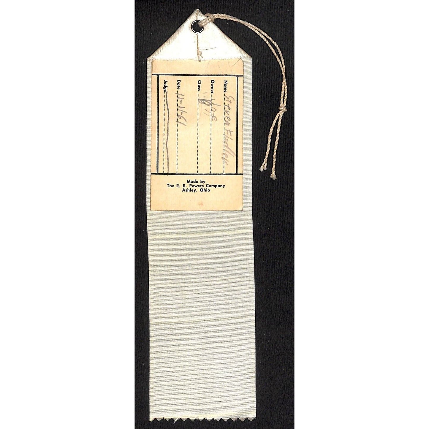 Quarter Midget Racing Ass'n (El Monte ?) 1961 Third Place Award Ribbon Scarce