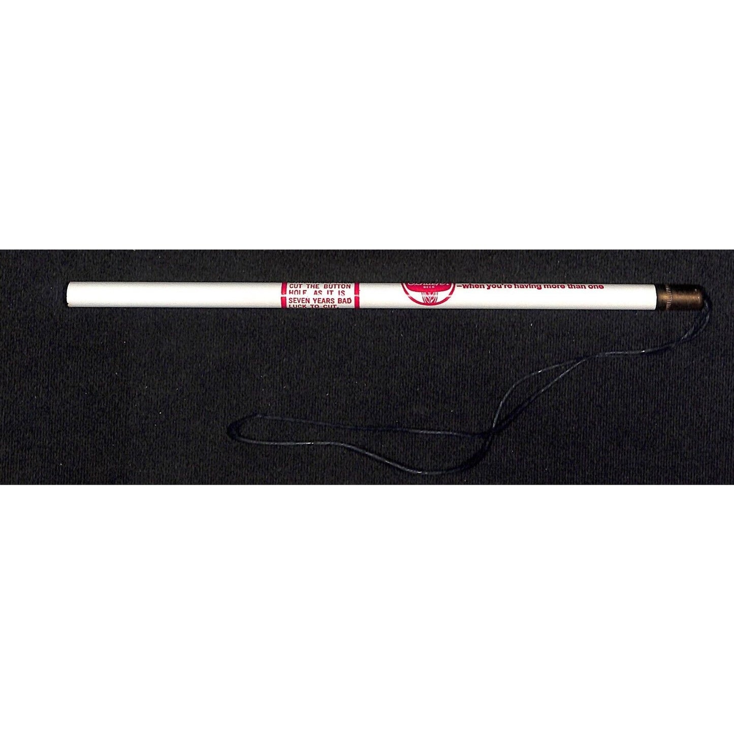 Schaefer "7 Years Bad Luck" Vintage Advertising Pencil w/ String Holder - VGC