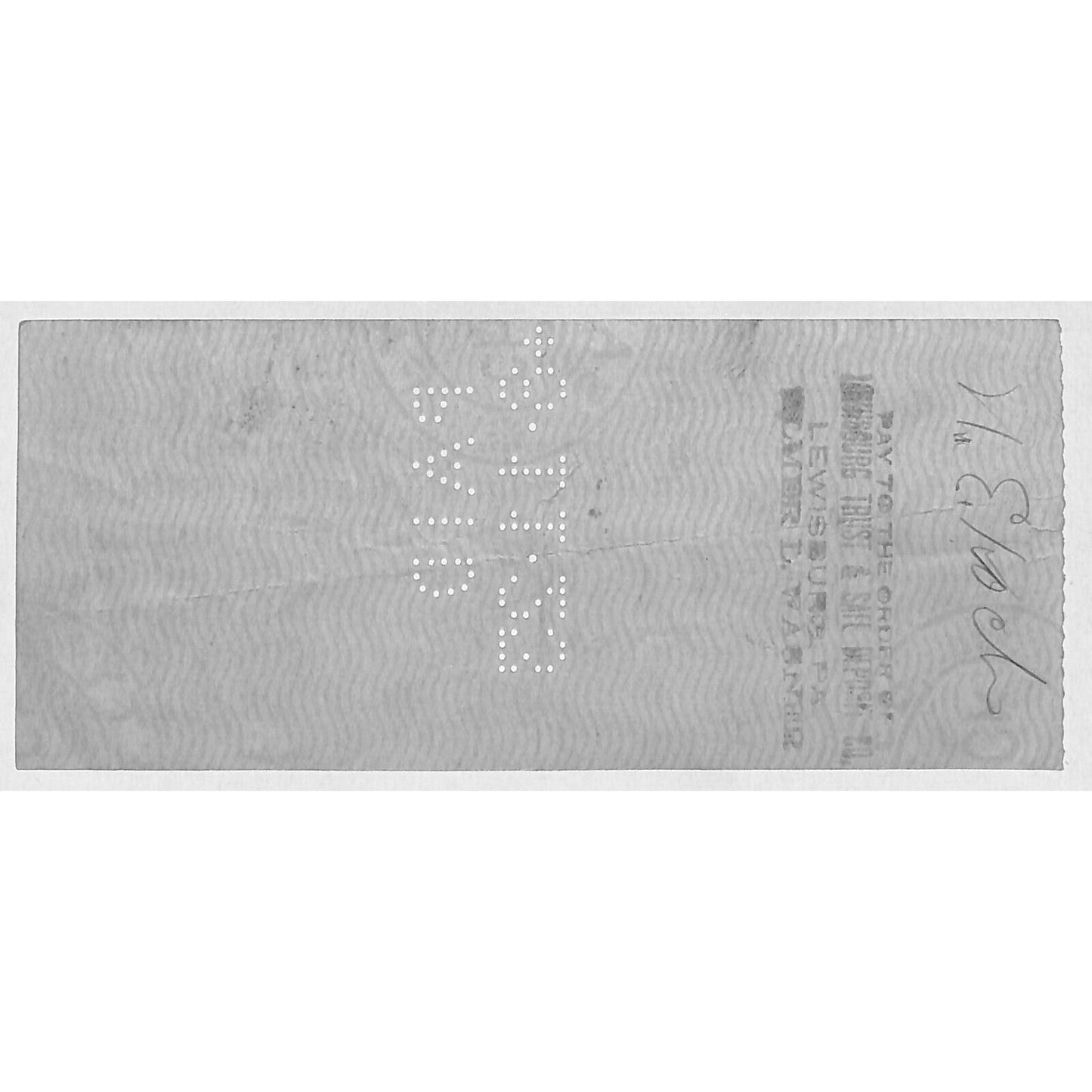 Lewisburg Trust & Safe Deposit Co. PA 1923 Bank Check w/ Vignette Scarce #1137