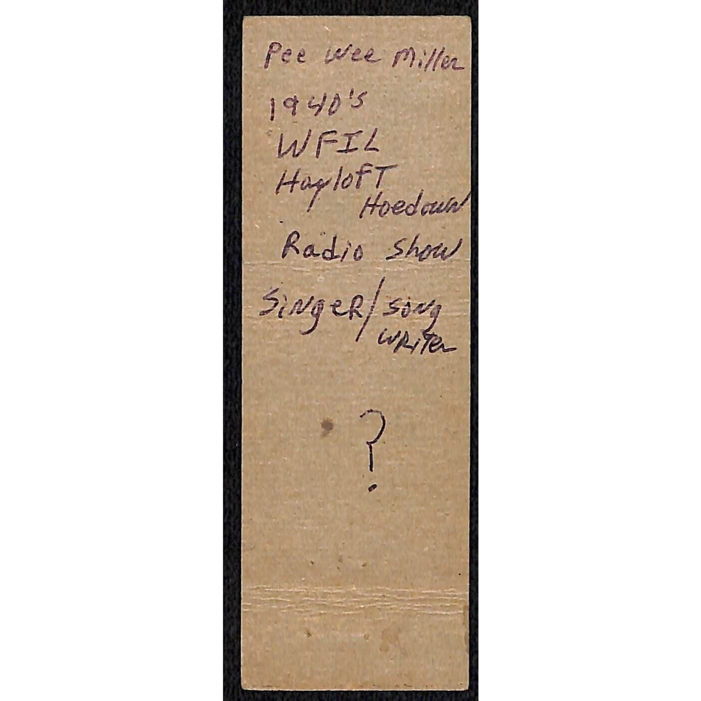 "Pee Wee A" Rochester Soda Water Co NY Miller's Matchbook Cover - Scarce
