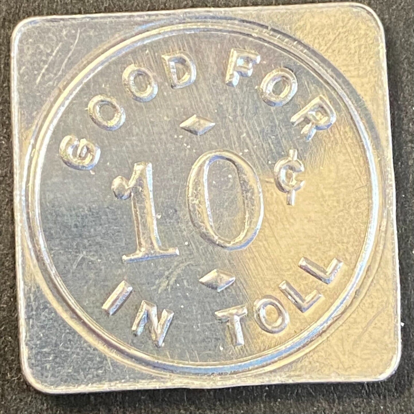 Burt County Decatur Onawa Bridge Comm G/F 10c in Toll Token Alum 24mm - UNC VGC