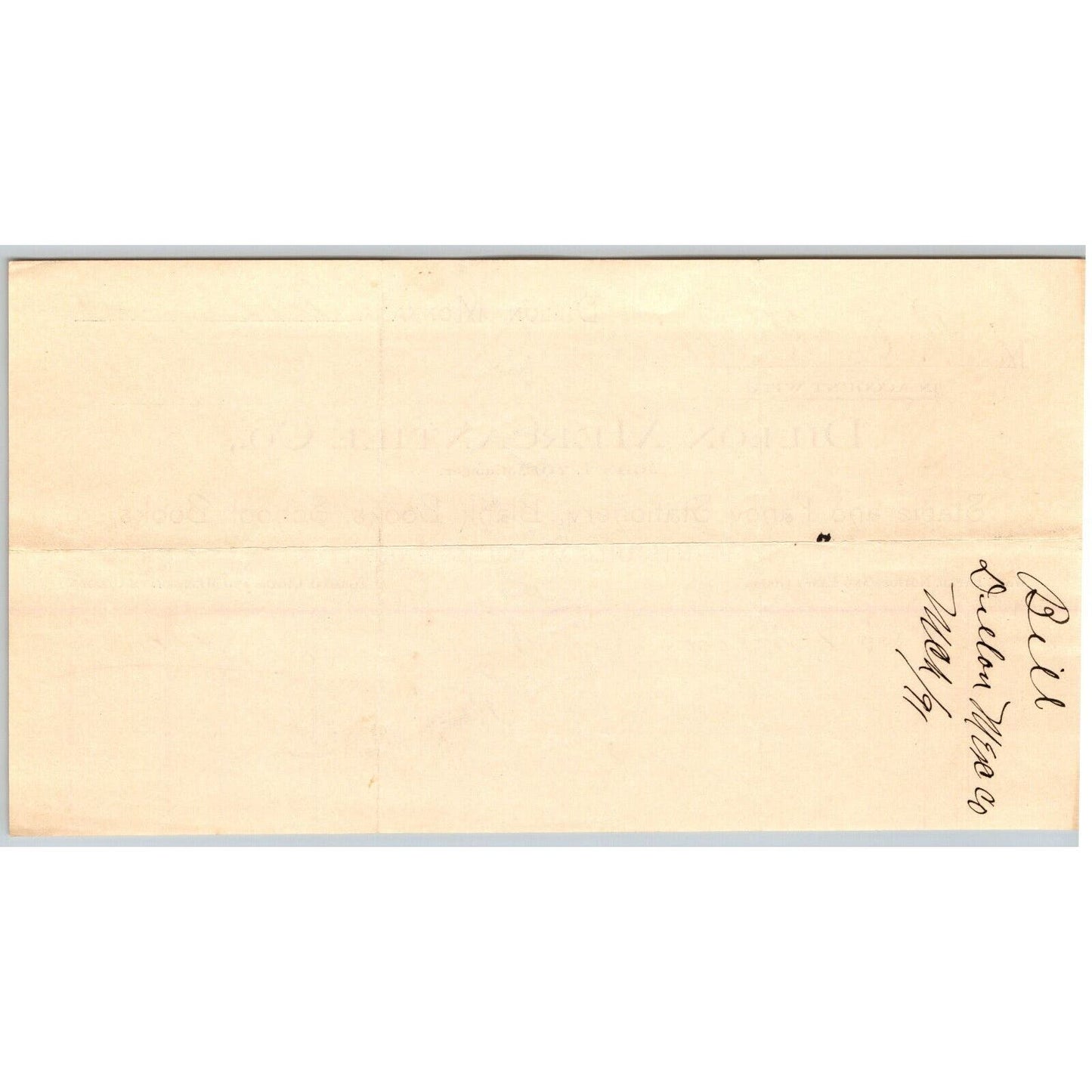 Dillon MT Dillon Mercantile Co. John T. Yoe Dec. 1891 Billhead R.C. Halliday*