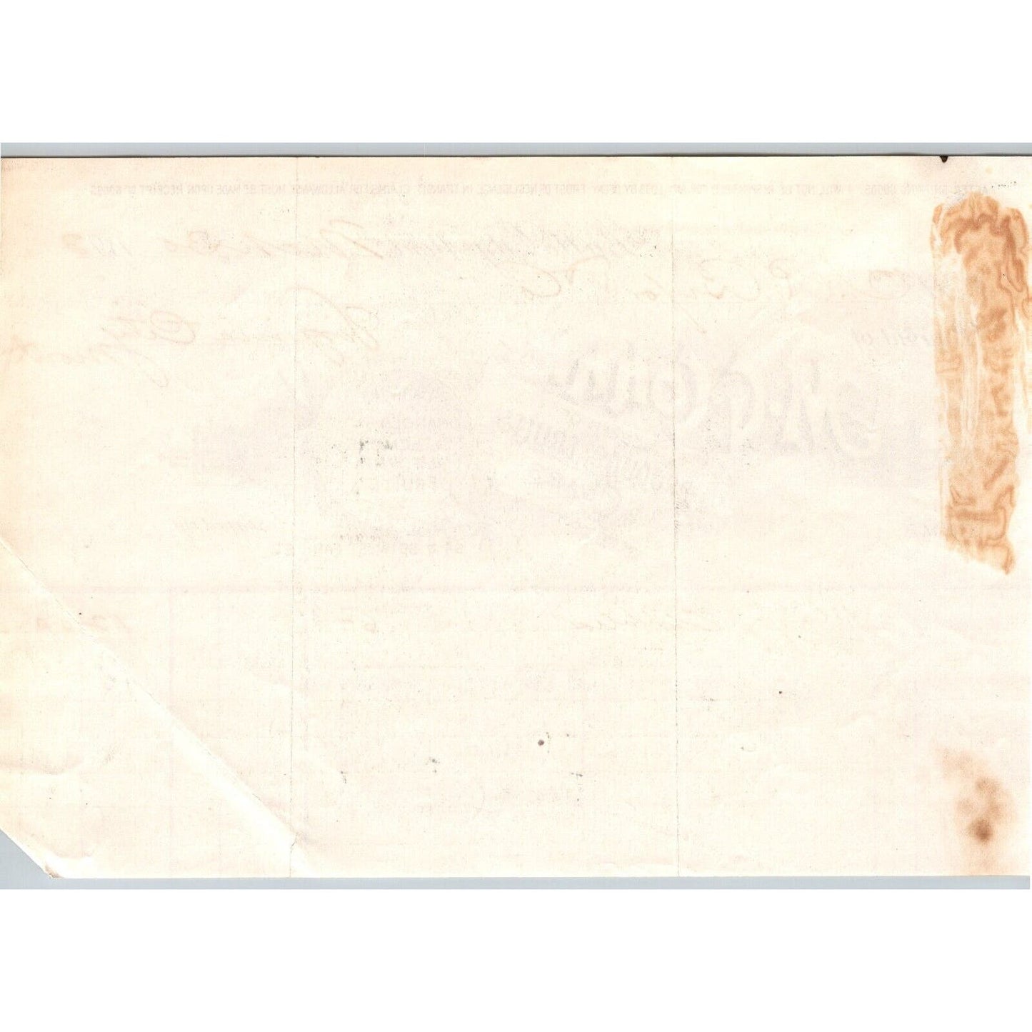 Butte City, MT M.G. Cohn Produce Fruits Cigars 1893 Billhead S.R. Buford*
