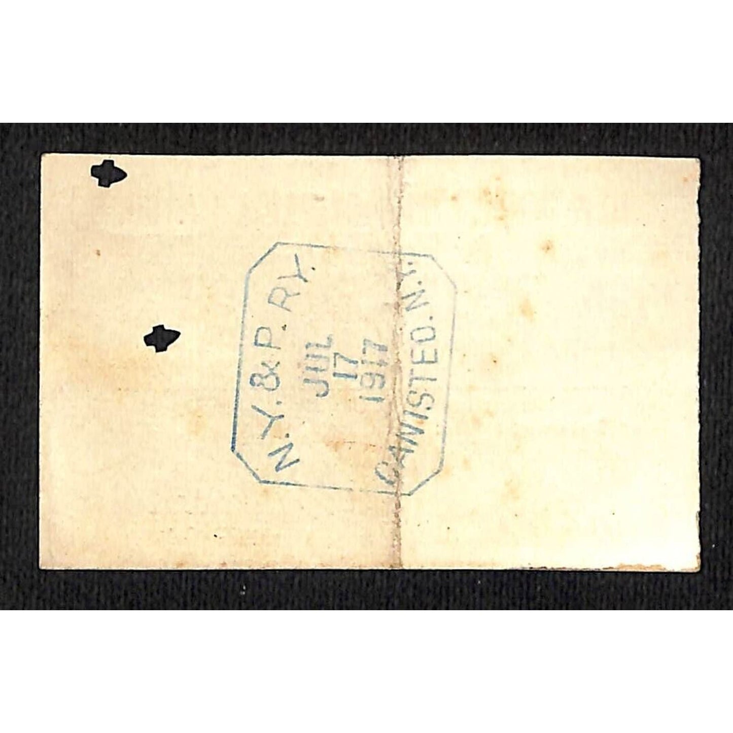 New York & Pennsylvania Railroad RY July 17 1917 Rexville Ticket #5235