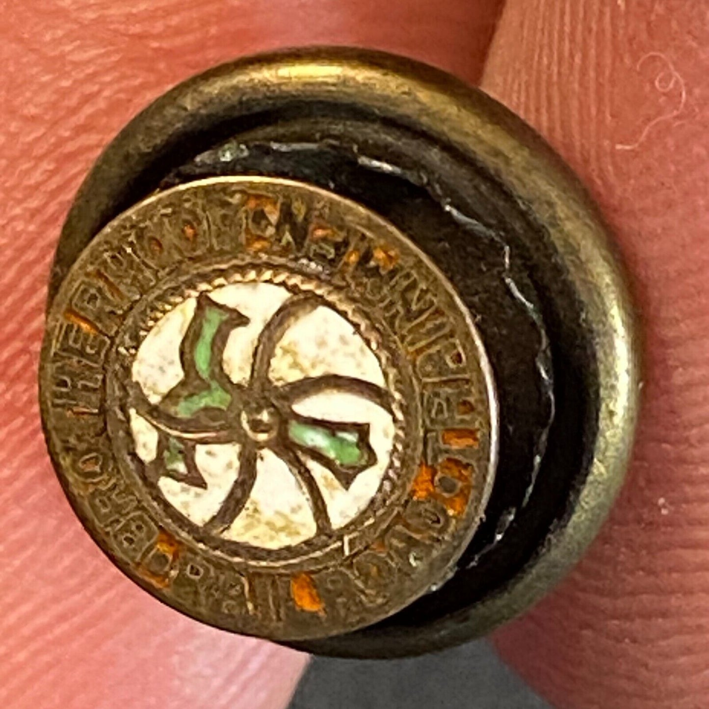 Brotherhood of Railroad Trainmen Small Color Enameled Lapel Pin 9mm c1935-45