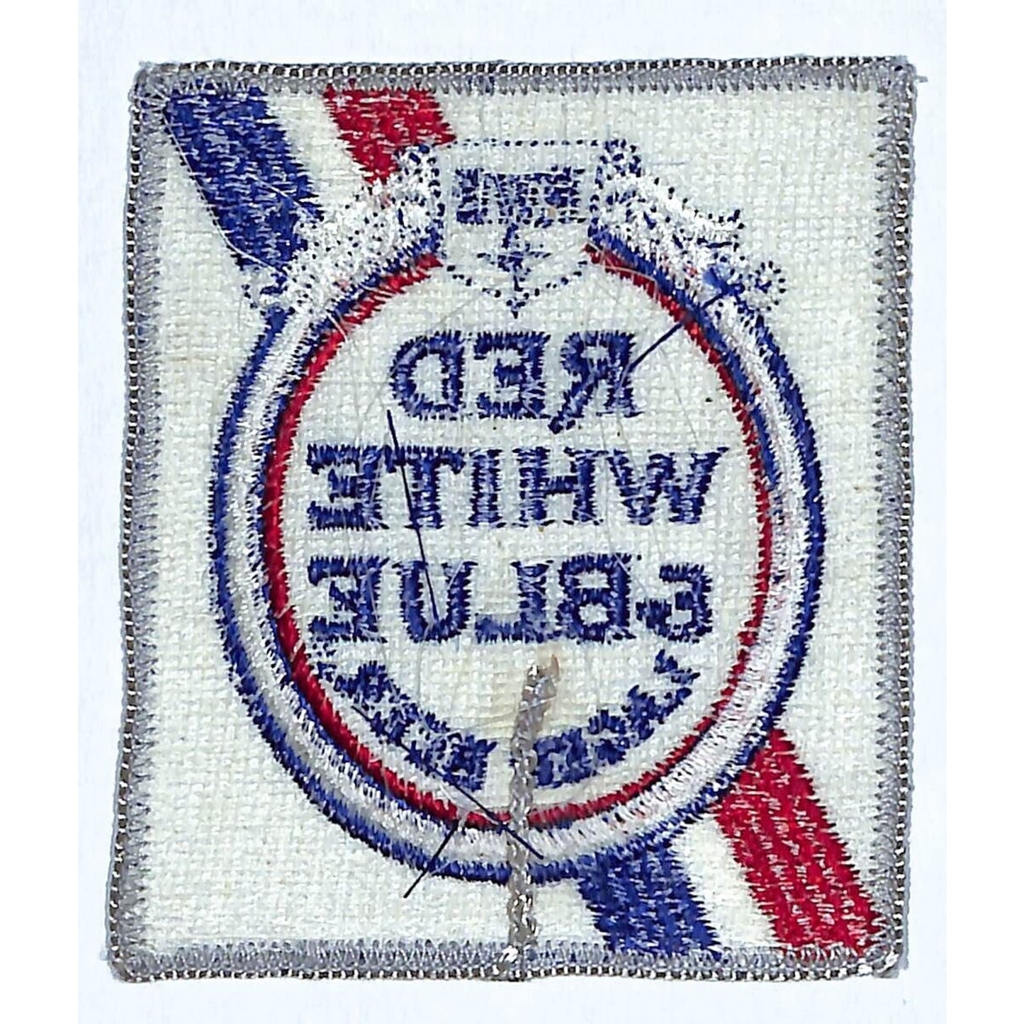 Red White & Blue Lager Beer Embroidered Patch Vintage 3" x 3 3/8" (#1) c1970's