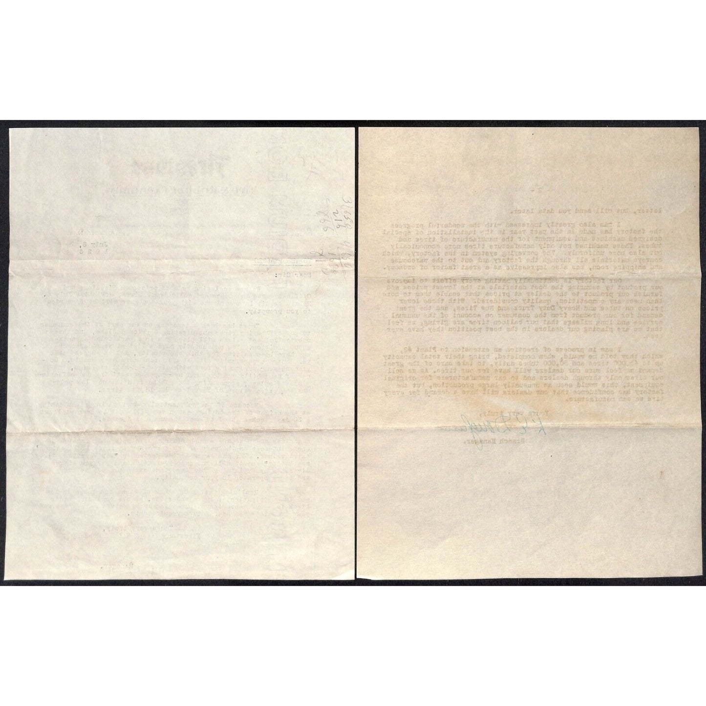 Firestone Tire & Rubber Co. Albany, NY 2pp 1926 TLS Letterhead re: Price Changes