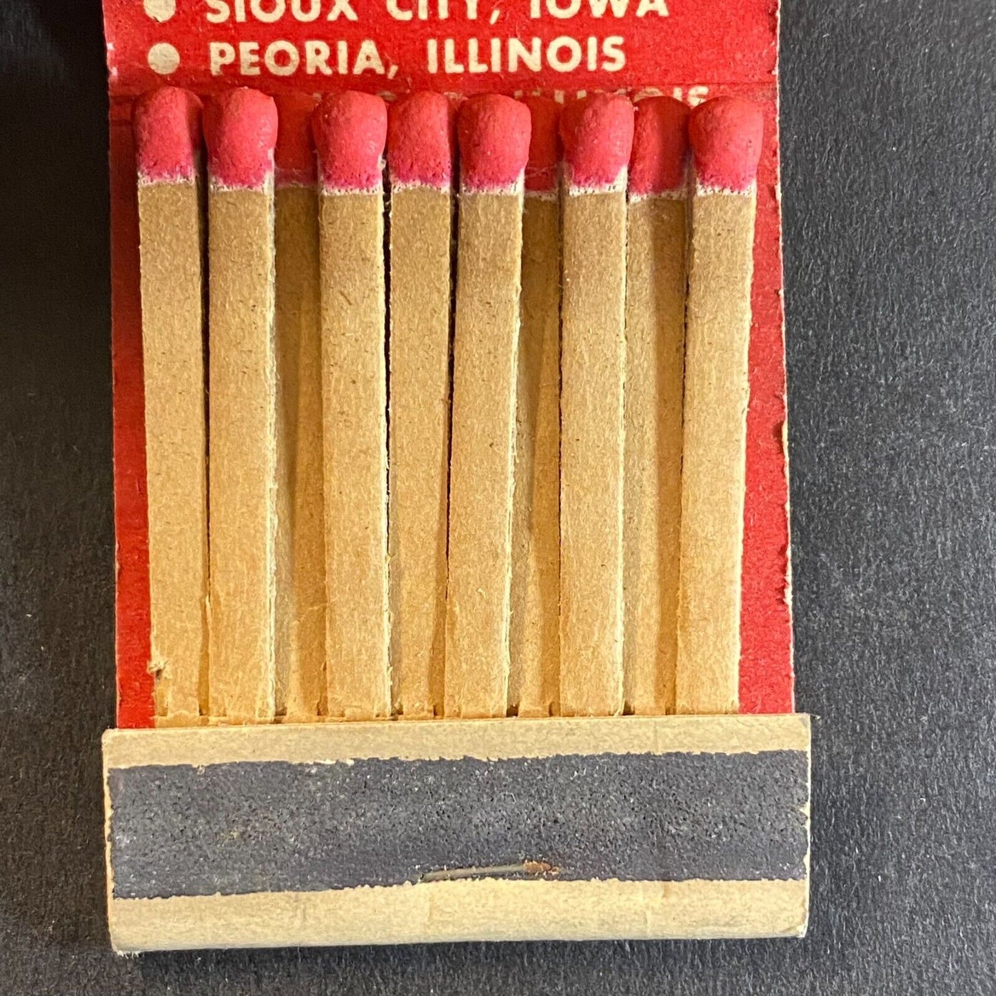 Bishop Cafeterias Nine Iowa Locations Full Matchbook c1940's-50's Scarce