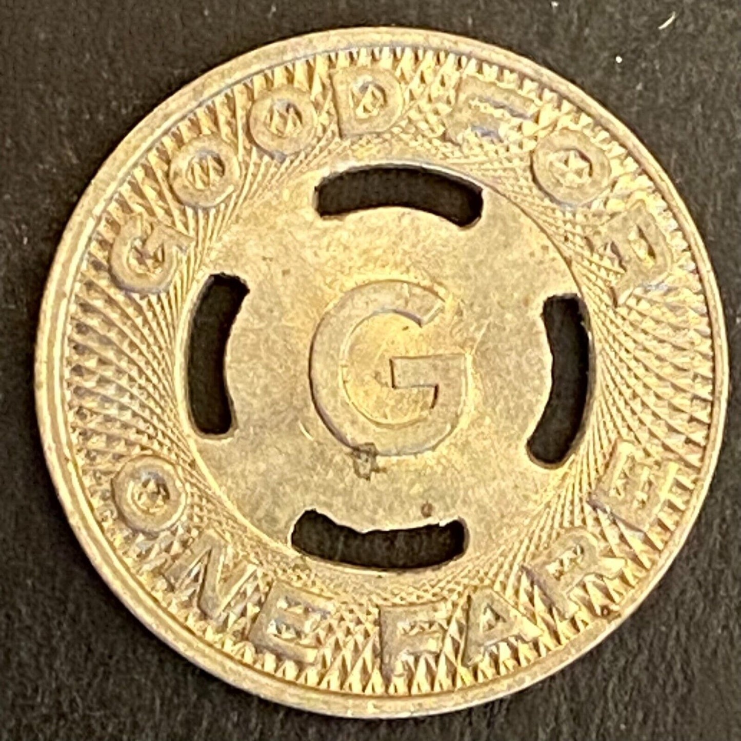 Goshen Motor Coach Corporation Indiana G/F One Fare Transit Token 16mm (#2)