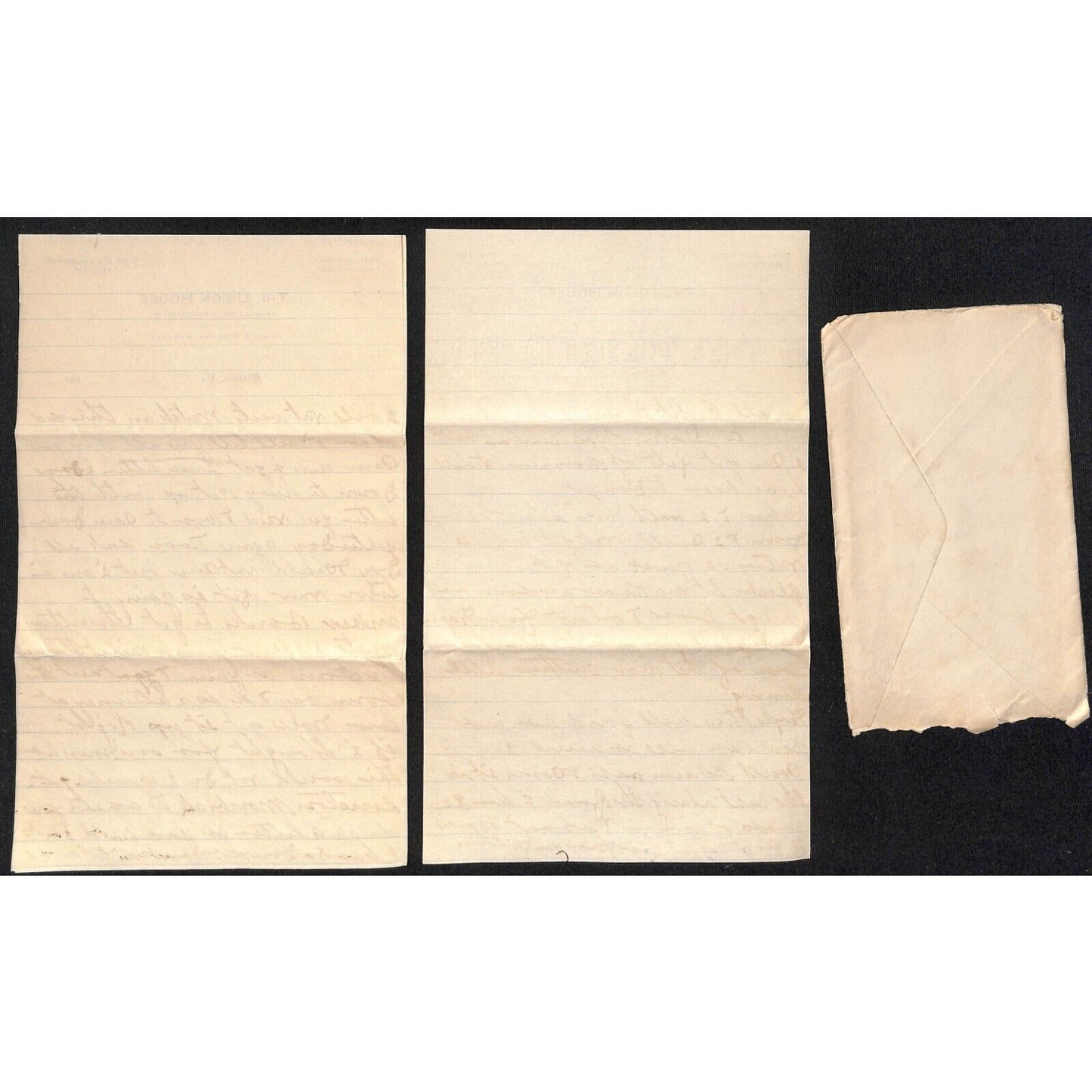 1914 The Union House Hotel Mifflin, PA 2pp ALS + Cover