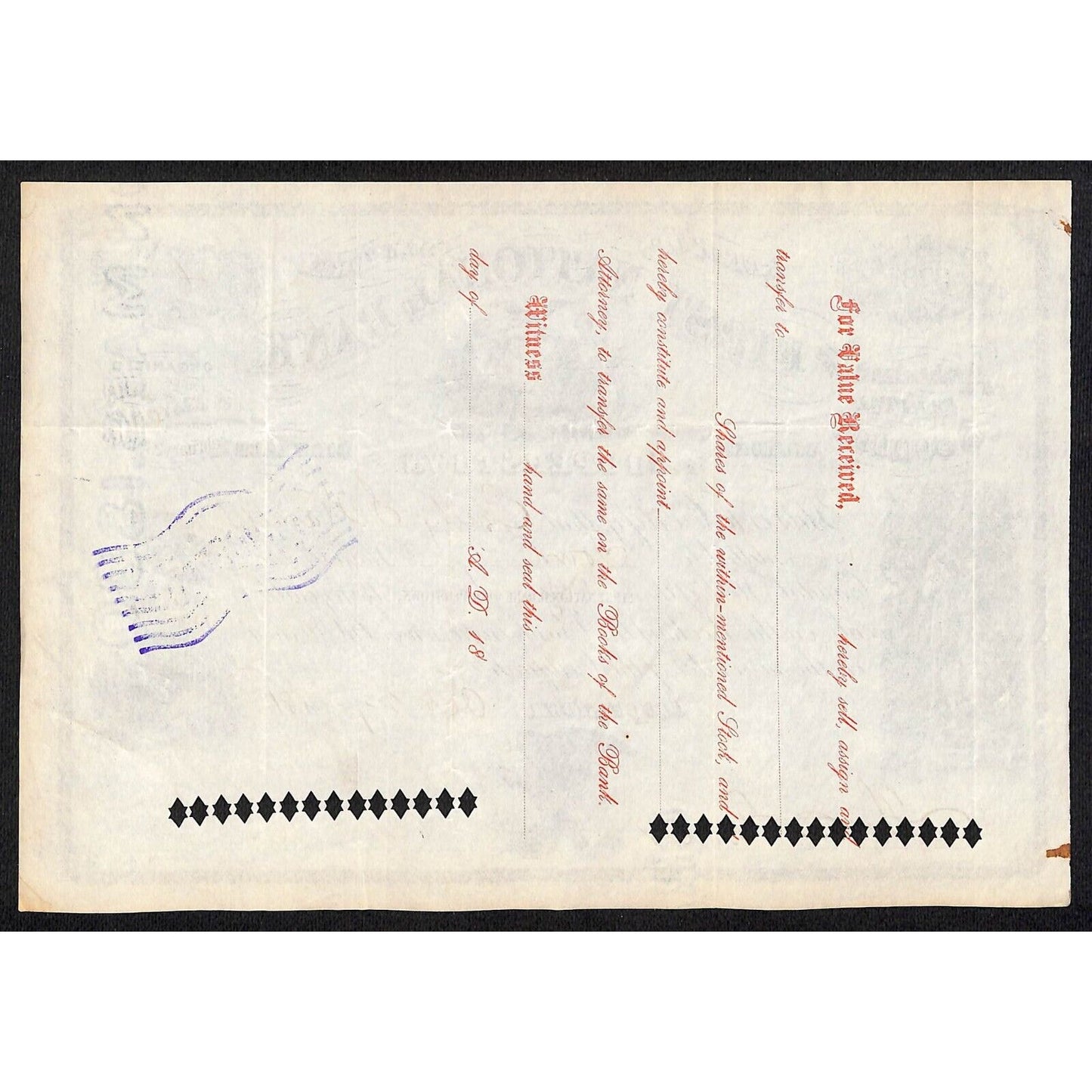 First National Bank Cooperstown, NY 1881 Stock Certificate Emily S. Warren