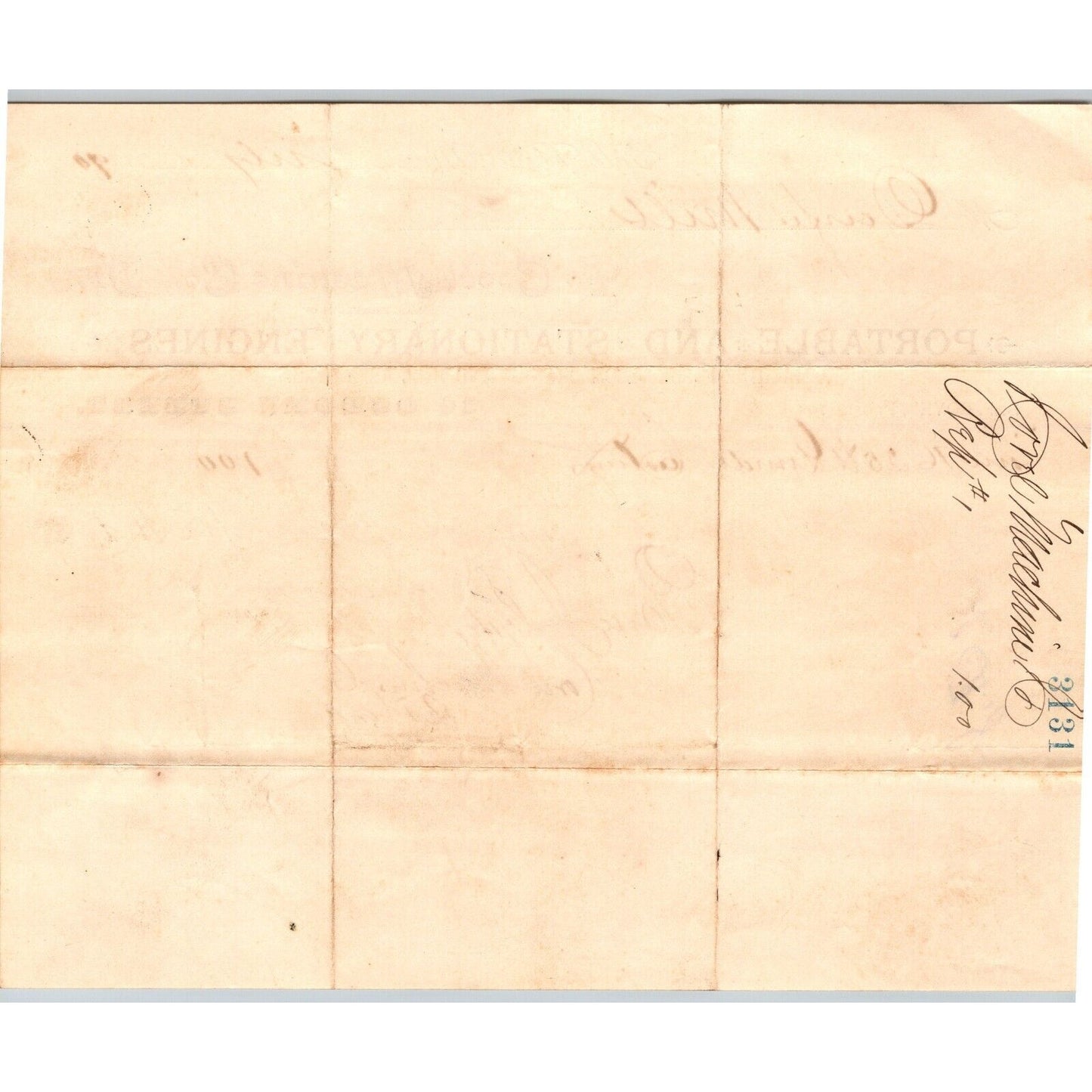 Covel Machine Co. Engines Fall River, MA 1890 Billhead VGC Durfee Mills Scarce