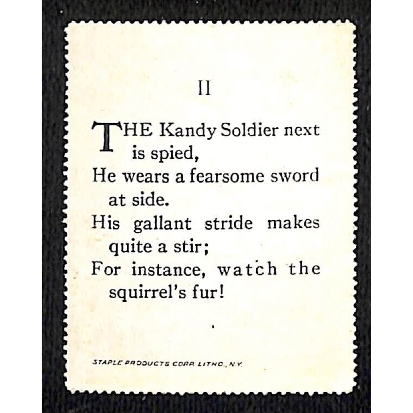 Powell's Kewpie Kandies "The Soldier" Poster / Cinderella Stamp c1915