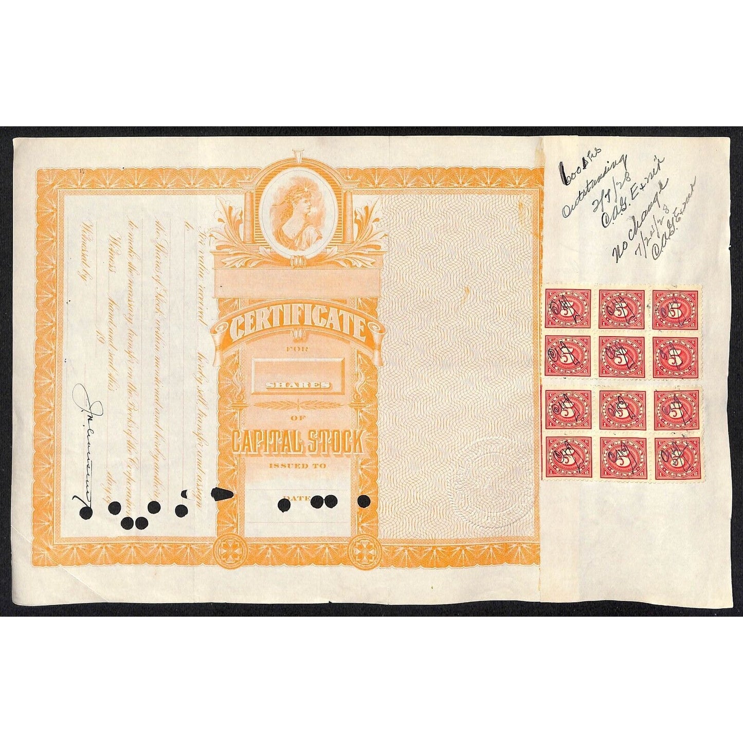 First National Bank of Lovelock, NV 1927 ? Stock Certificate to G.H. Causin ?