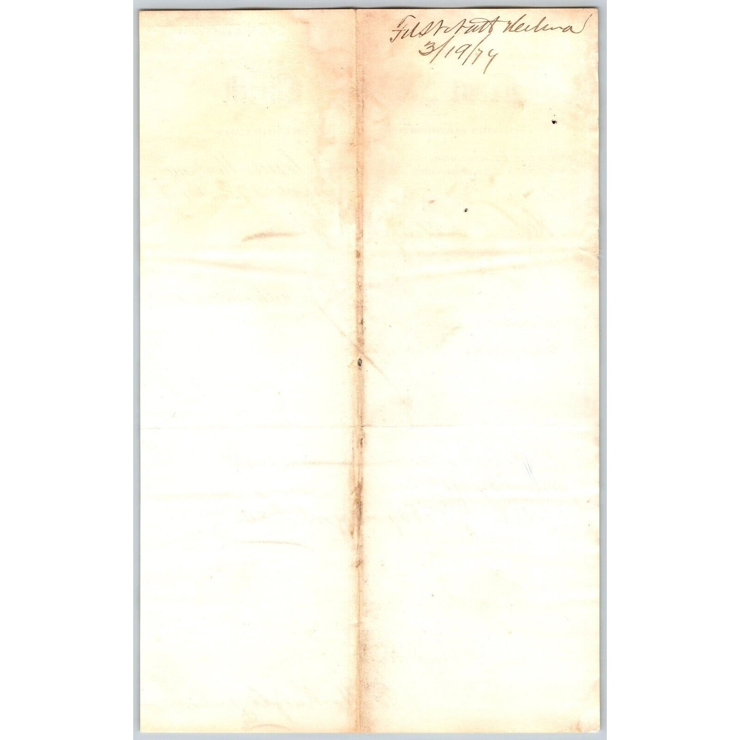 First National Bank Helena, MT 3/17 1877 Payment Advice Henry Elling*