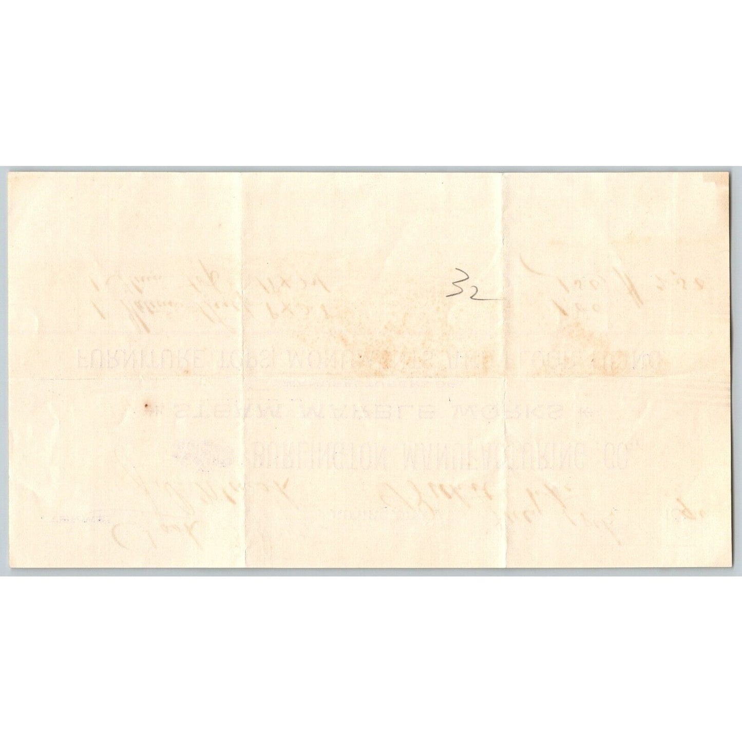 Burlington Manufacturing Co. Steam Marble Works Vermont 1890 Billhead