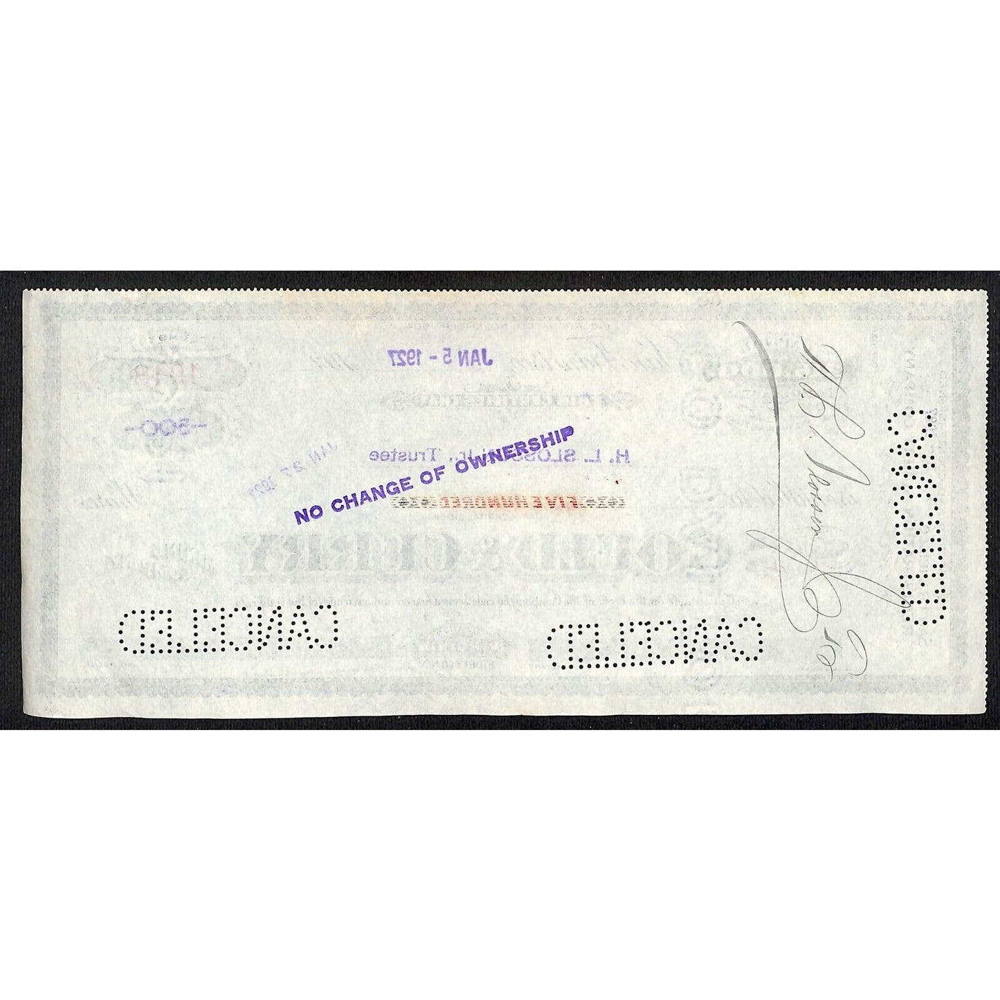 Gould & Curry Mining Company San Francisco 1927 Stock Certificate #4948 VGC