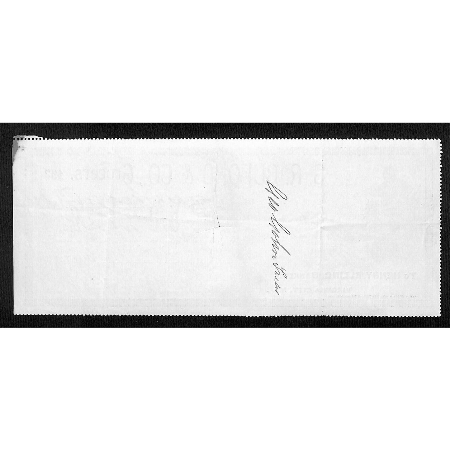 1889 Henry Elling Virginia City Montana Territory S.R. Buford Grocers Check #427