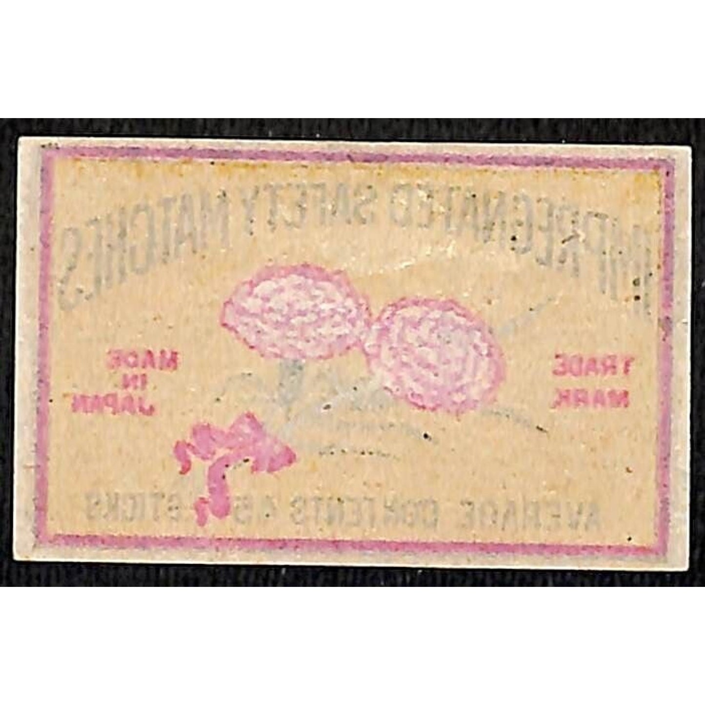 2 Flowers Made in Japan c1900-1920's Matchbox Label VGC