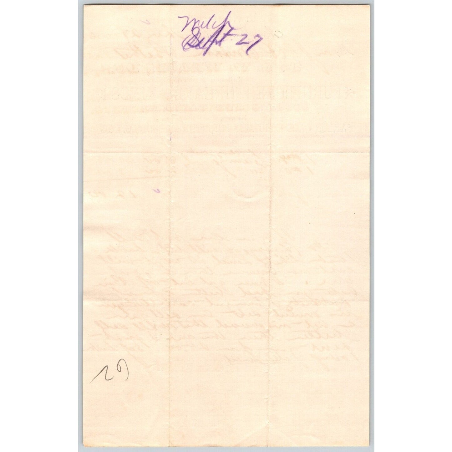 L.W. Welch Montpelier, VT Furniture 1880 ? Statement / Billhead VGC Scarce