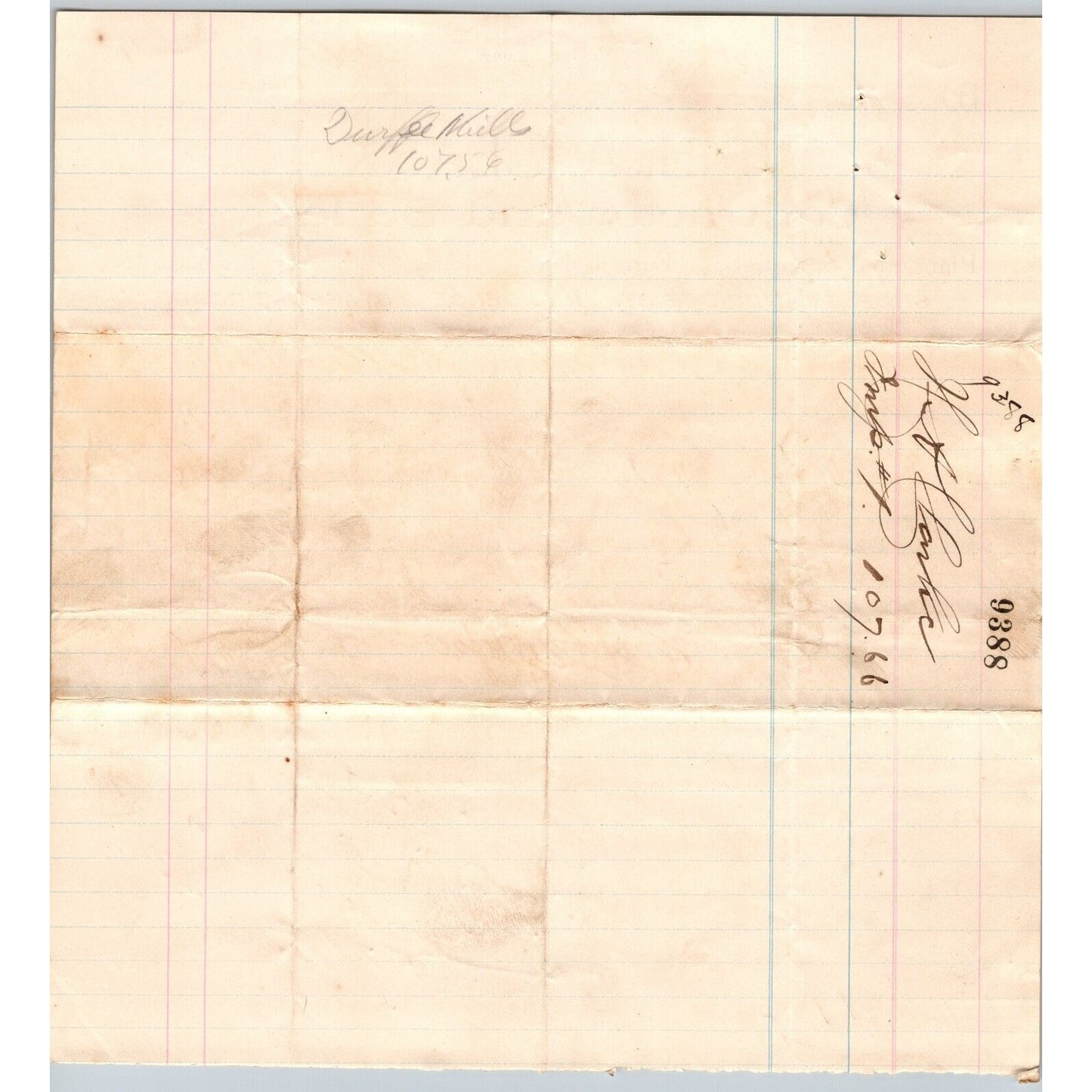 H.A. Clarke Contractor Builder Fall River, MA 1894 Billhead Durfee Mills VGC