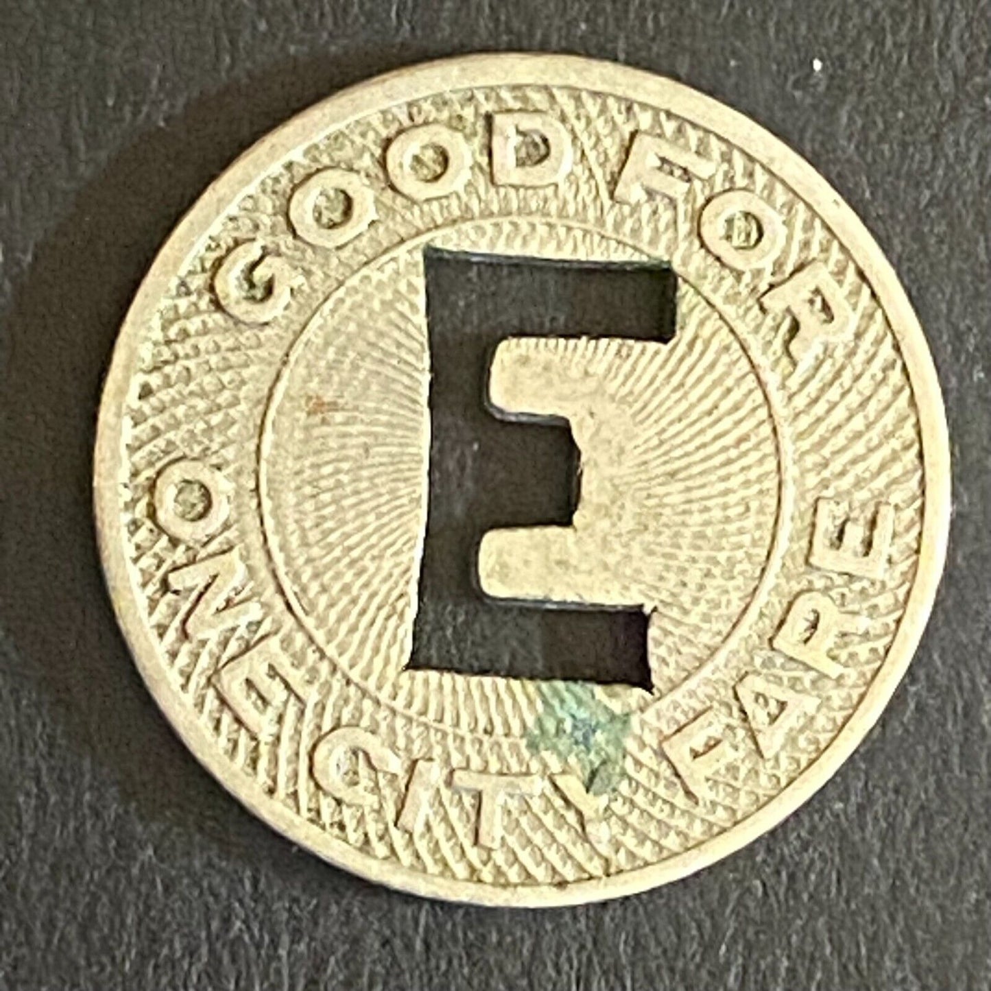 E. St. Louis City Lines G/F One City Fare Transit Token 16mm w/ E Cutout
