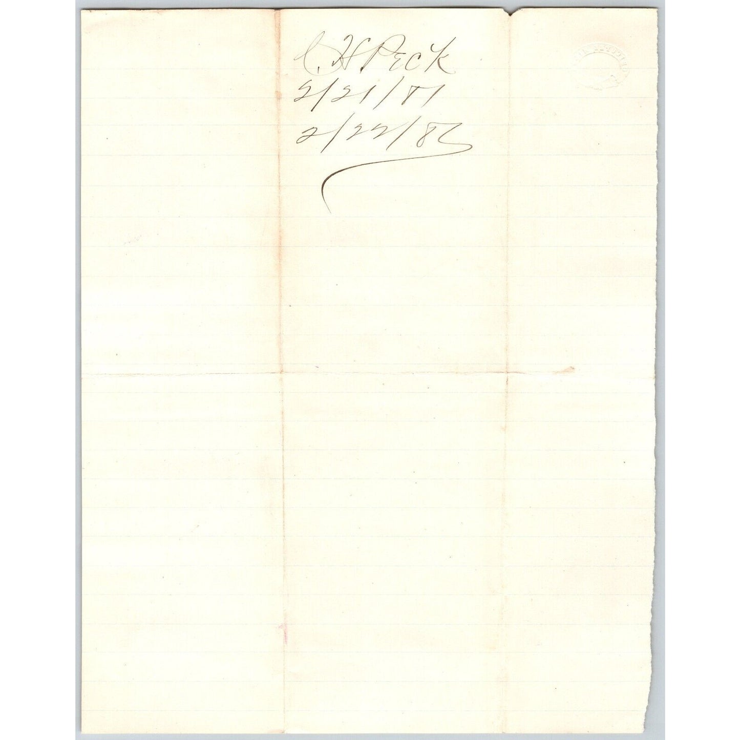 Feb 21 1881 C.H. Peck Red Bluff, MT ALS to Henry Elling* Virginia City, MT