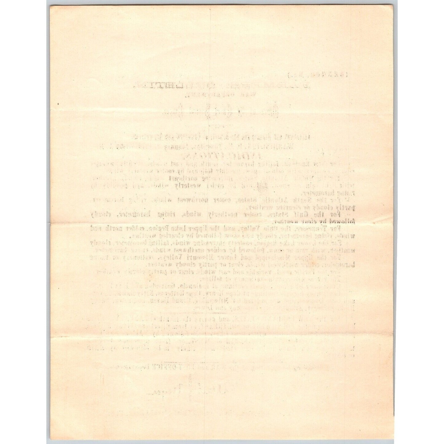 Bangor, ME Chief Signal Office, War Department Farmers' Bulletin Jan. 2, 1879