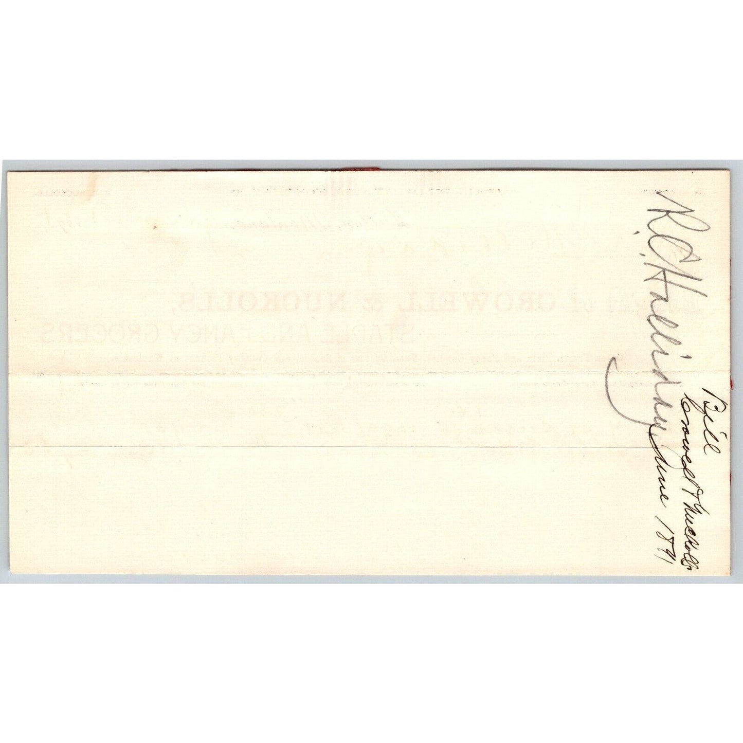 Dillon MT Crowell & Nuckolls 1891 Billhead Staple Fancy Groceries R.C. Halliday*