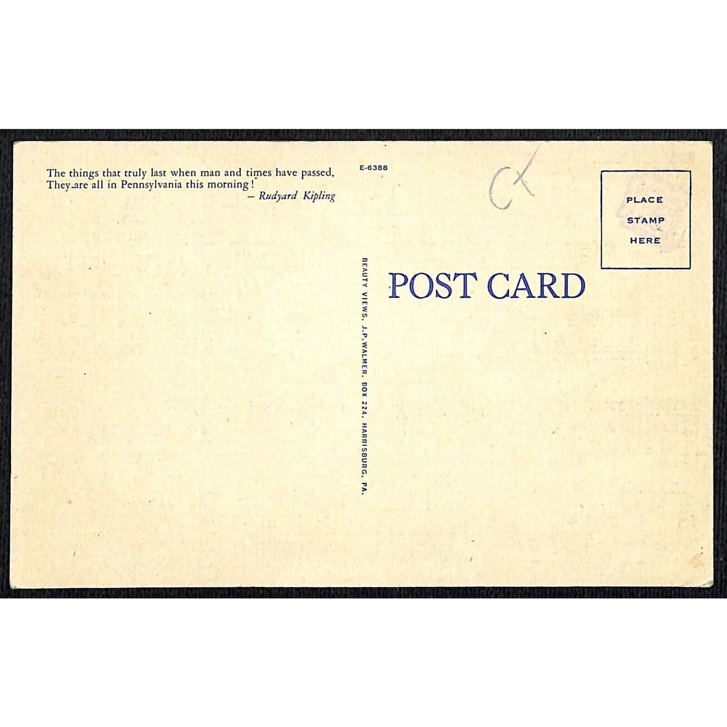 Greetings From York, PA Linen Postcard Keystone c1930's-45 NP VGC