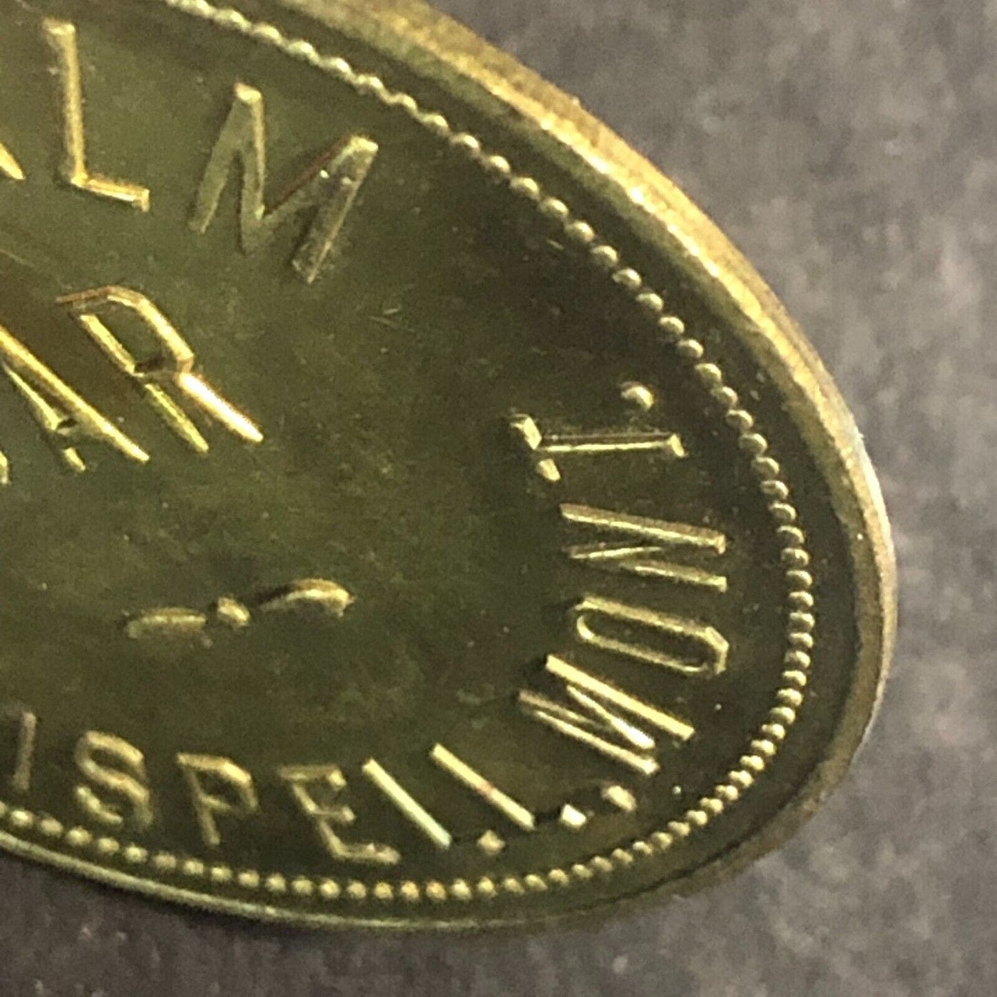 The Palm Bar Kalispell, MO $1.00 In Trade Token Brass c1940's-50's 35mm