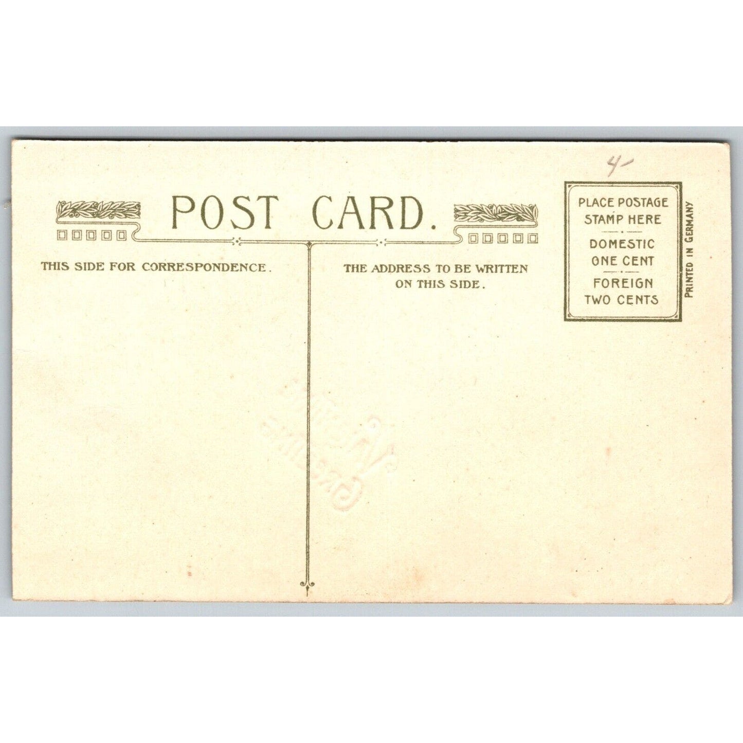 Valentine Greeting Romantic Postcard w/ Heart - Textured Background c1910-15 VGC