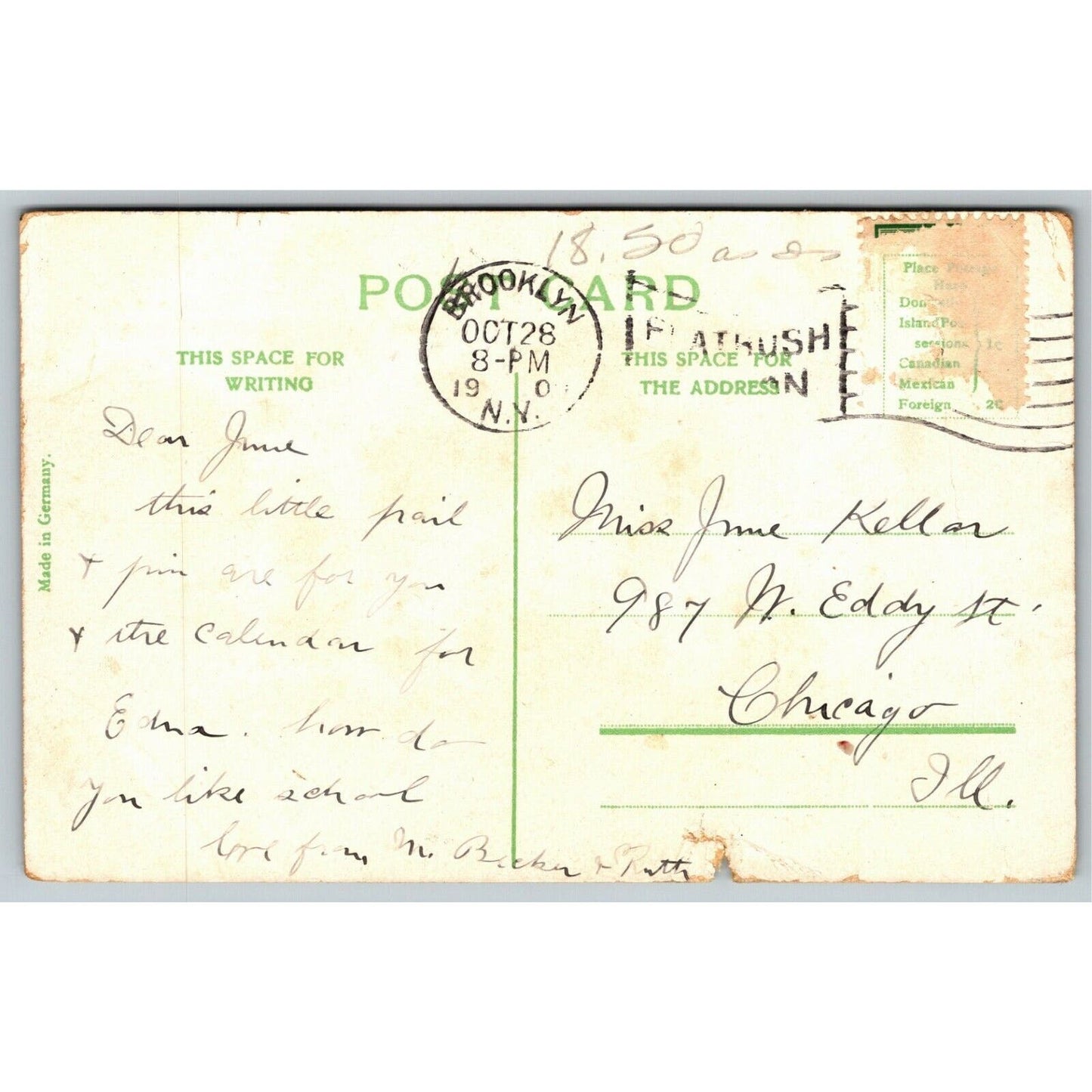 Vintage c1910 PPC Coney Island Postcard "Miniature Railroad"