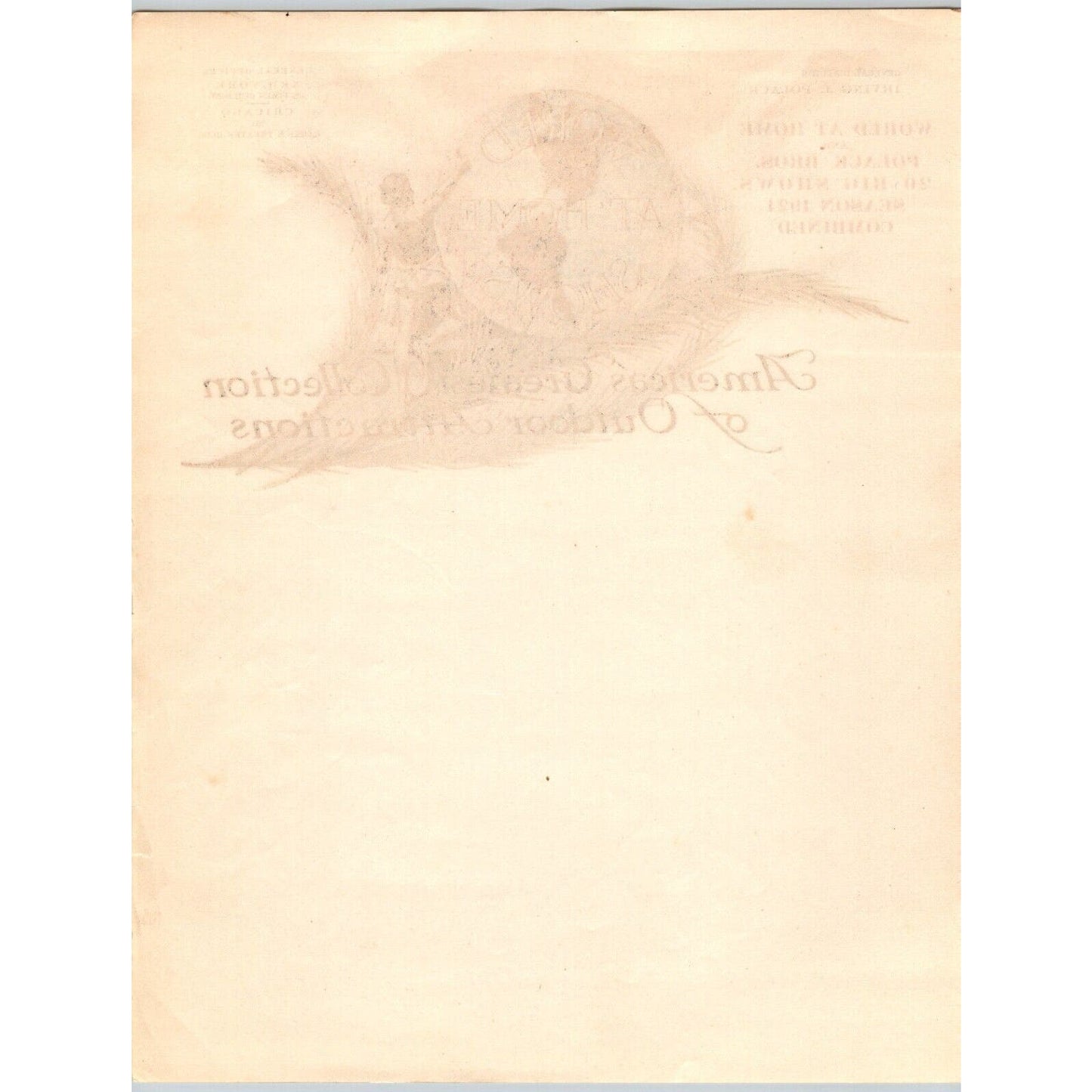 "World at Home Shows" Circus Letterhead 1921 NY / Chicago Globe Art Very Scarce