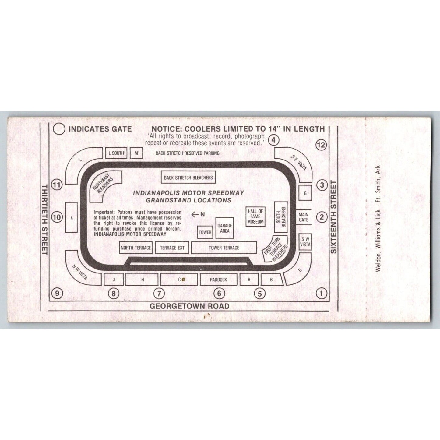 1982 Indianapolis 500 Ticket Stub Racing IMS Gordon Johncock - seat 9