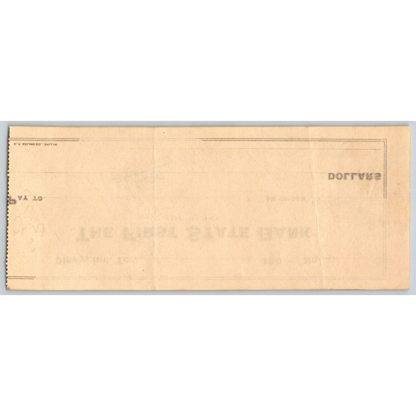 Olney, Okla. Indian Territory 1905 First State Bank Check - Ghost Town