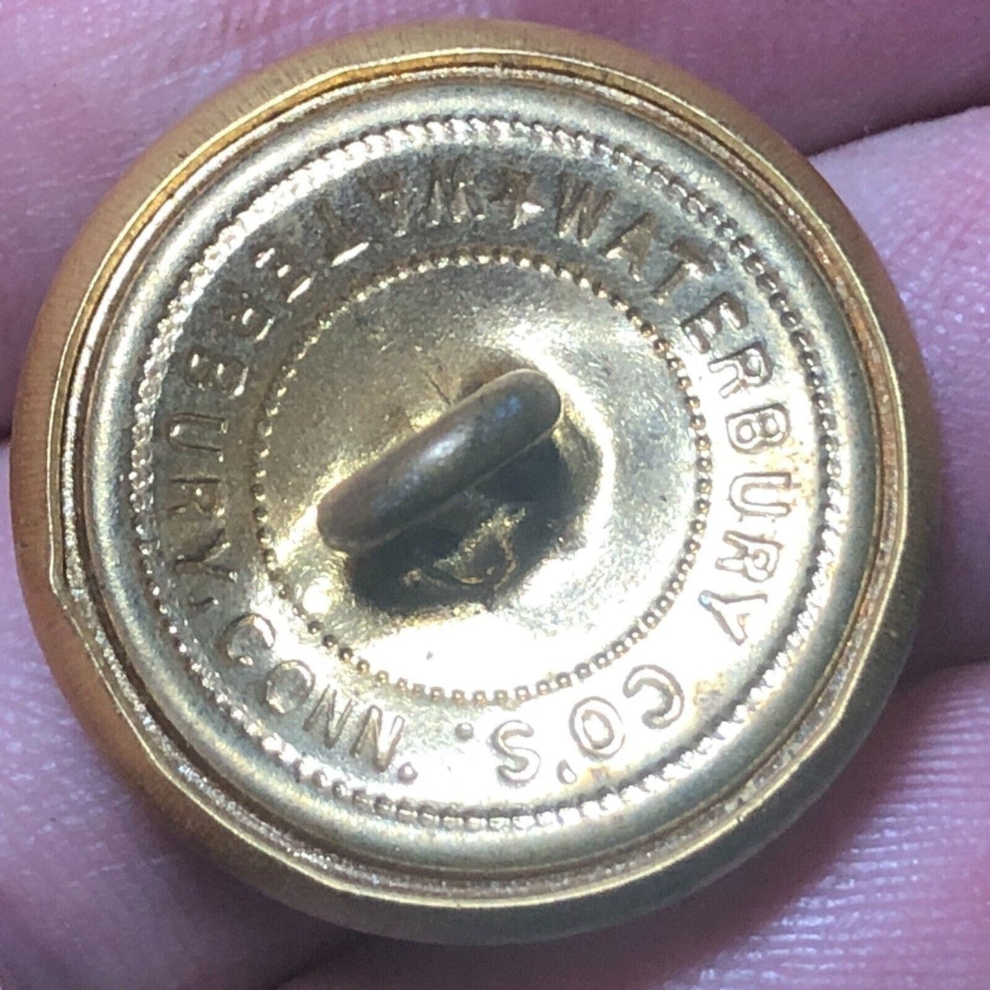 Penn Central Railroad Uniform Button Brasstone 3/4" Waterbury, CONN