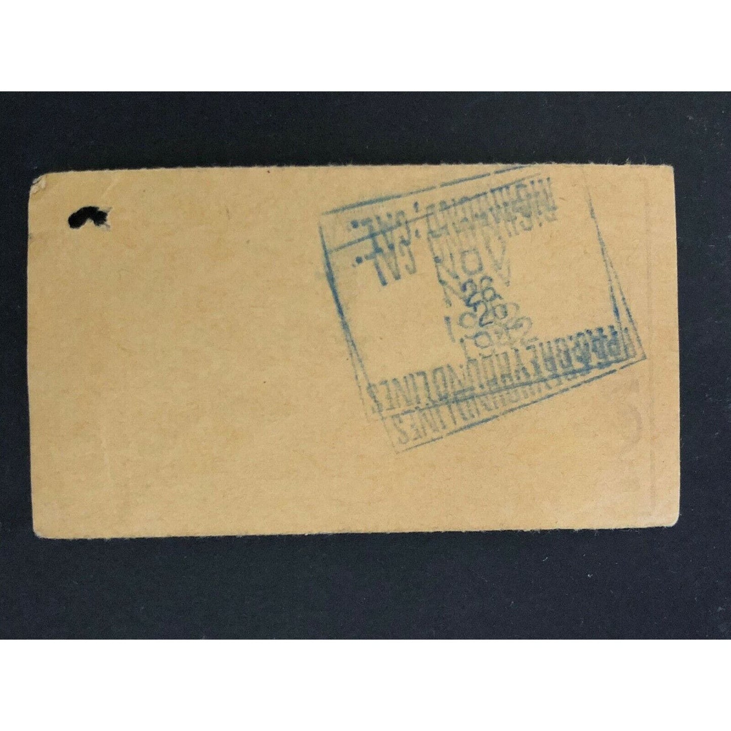 Pacific Greyhound Bus Lines I.D. Check / Ticket "Richmond" 80043 c1945-1955