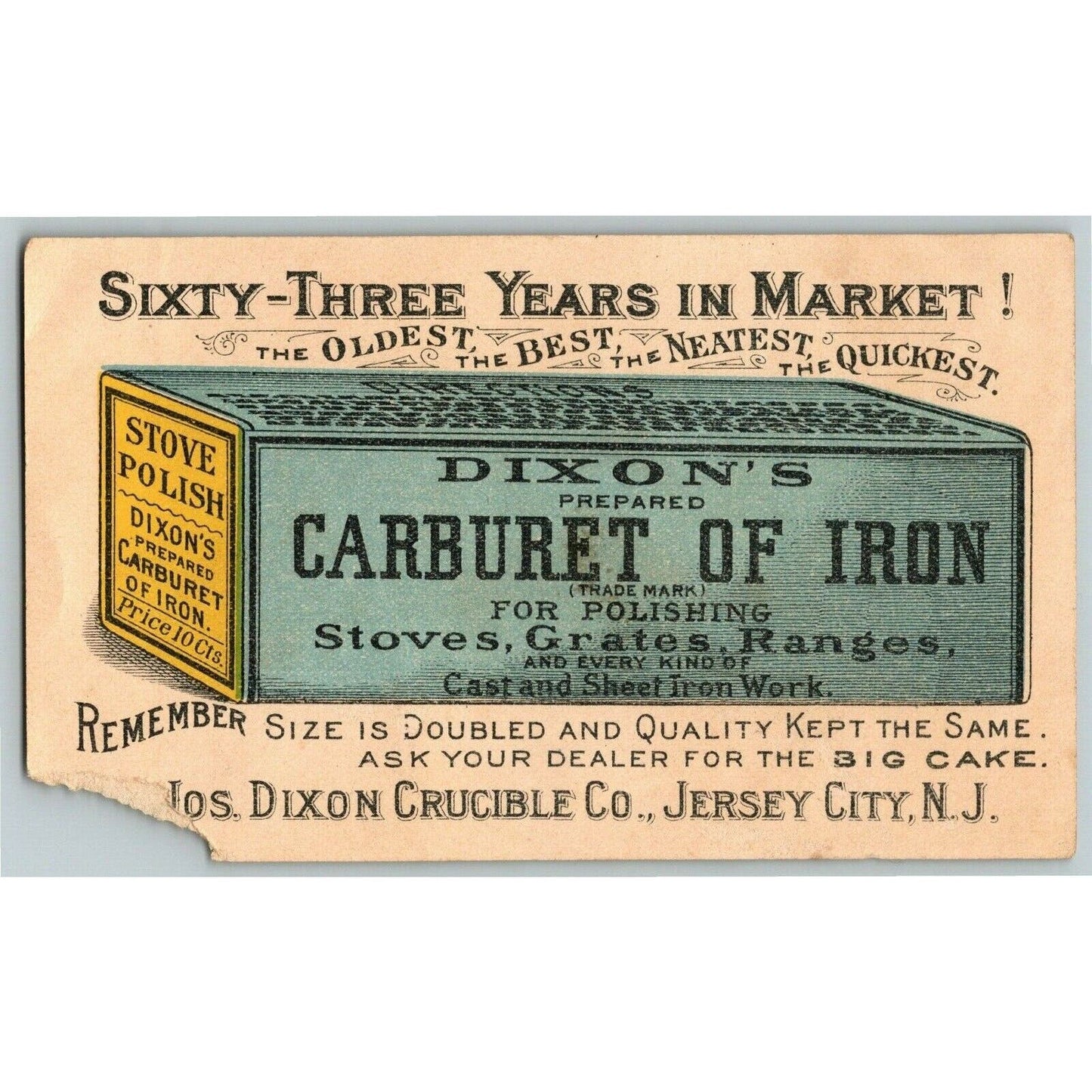 Dixon's Carburet of Iron Stove Polish Victorian Trade Card Kids Play Near Shore