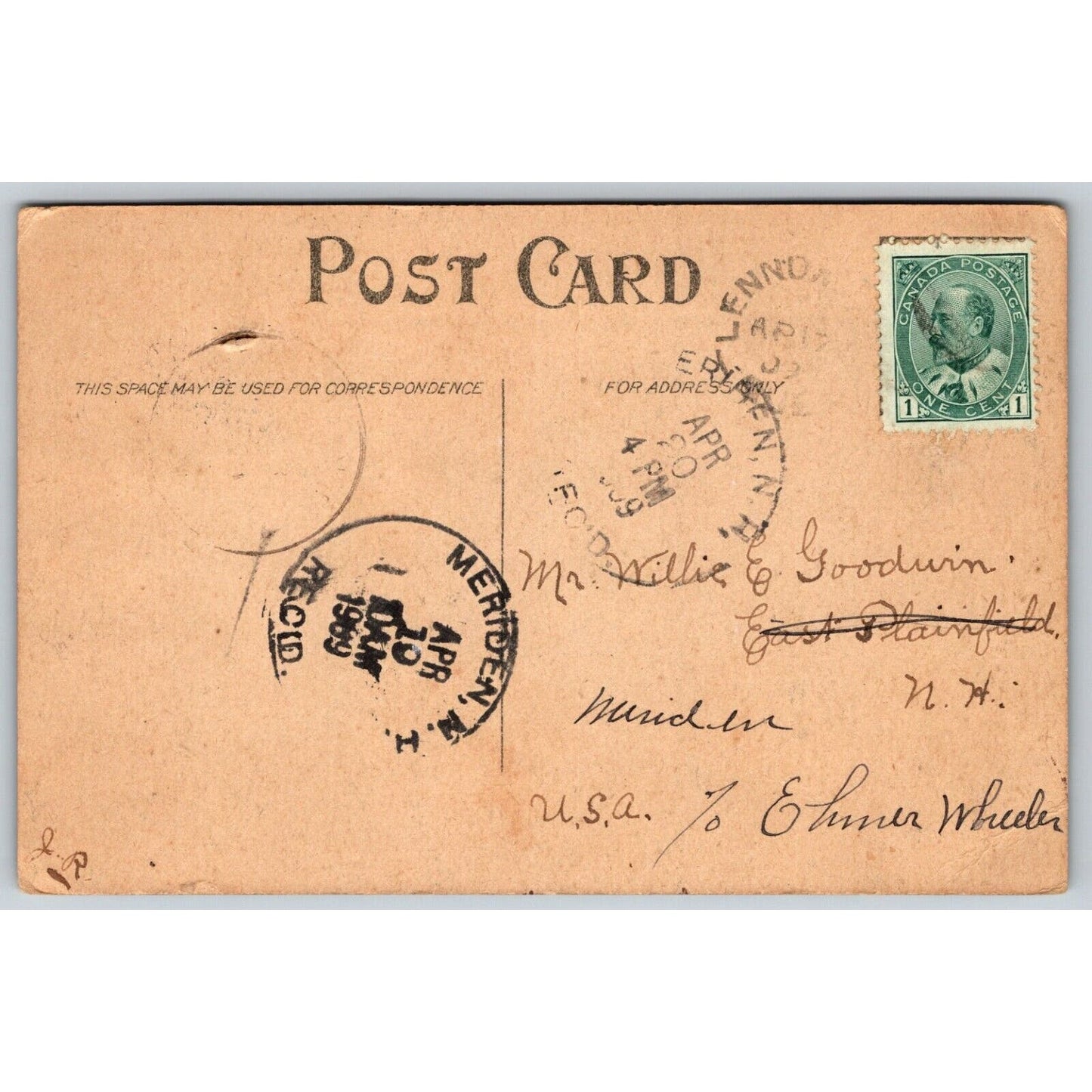 Romantic Postcard "Forget Me Not" PM 1909