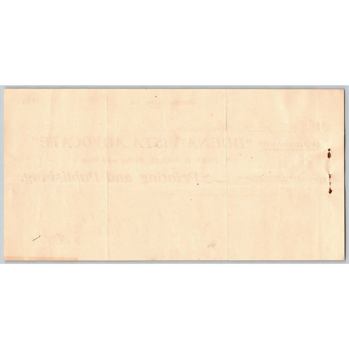 1901 Scarce Buena Vista Advocate Printing Publishing Billhead Letterhead VA